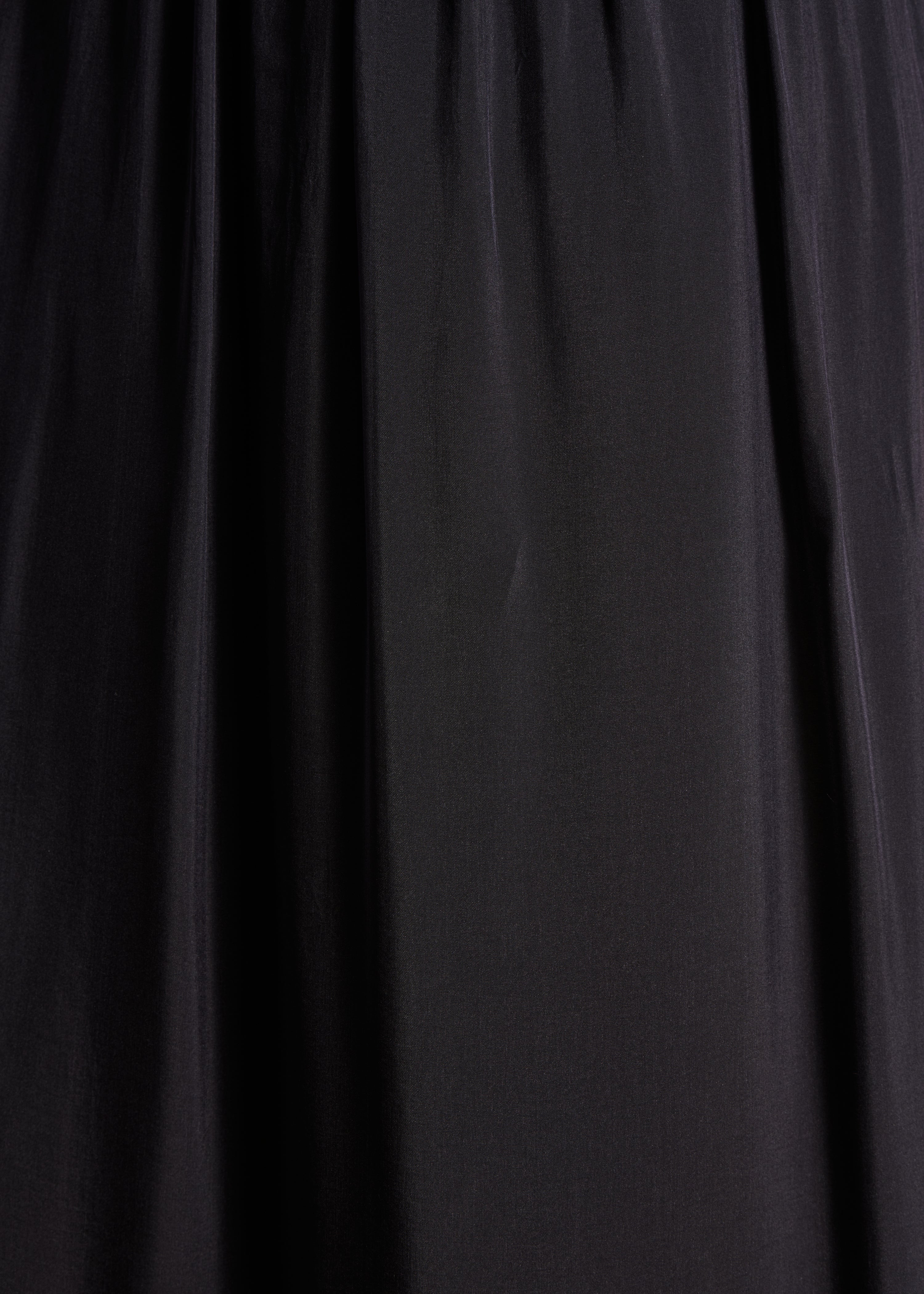 Long black voile skirt with elastic waist