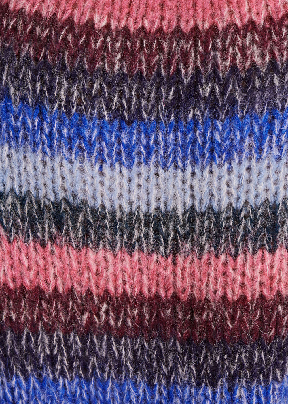 Pull ample bleu et rose à larges rayures