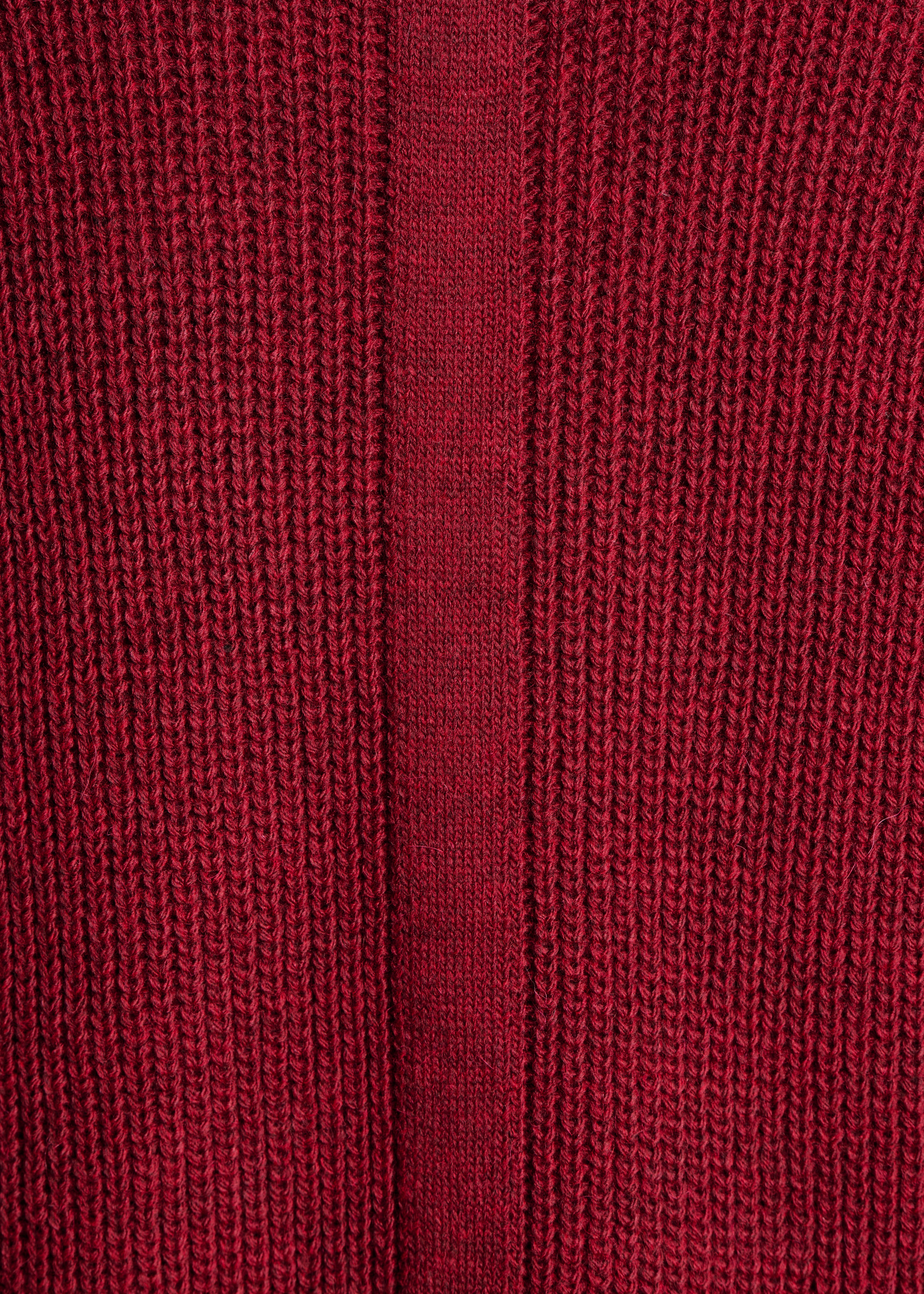 Jersey burdeos con cuello redondo en punto de canalé perlado