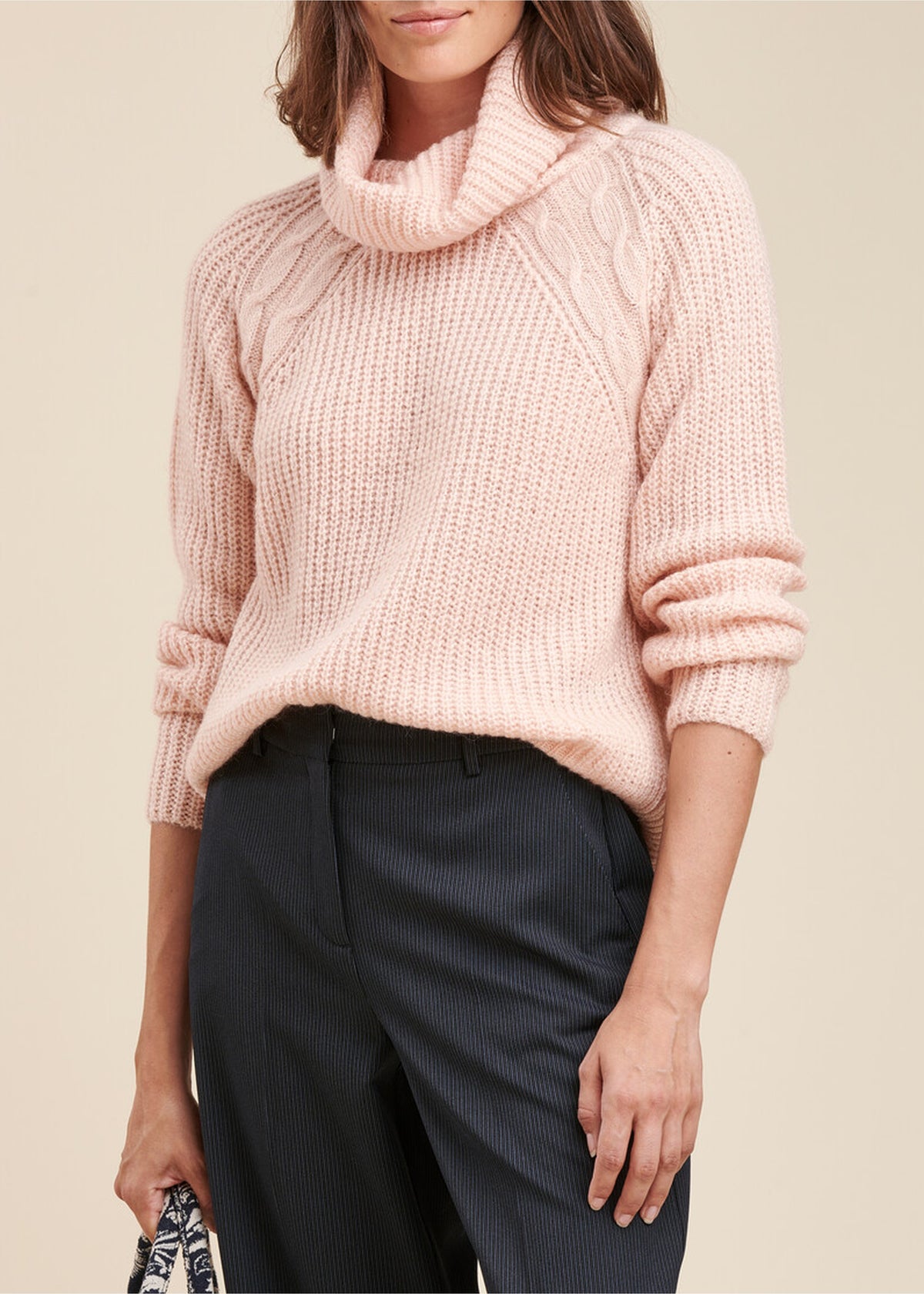 Sparkling cowl neck sweater