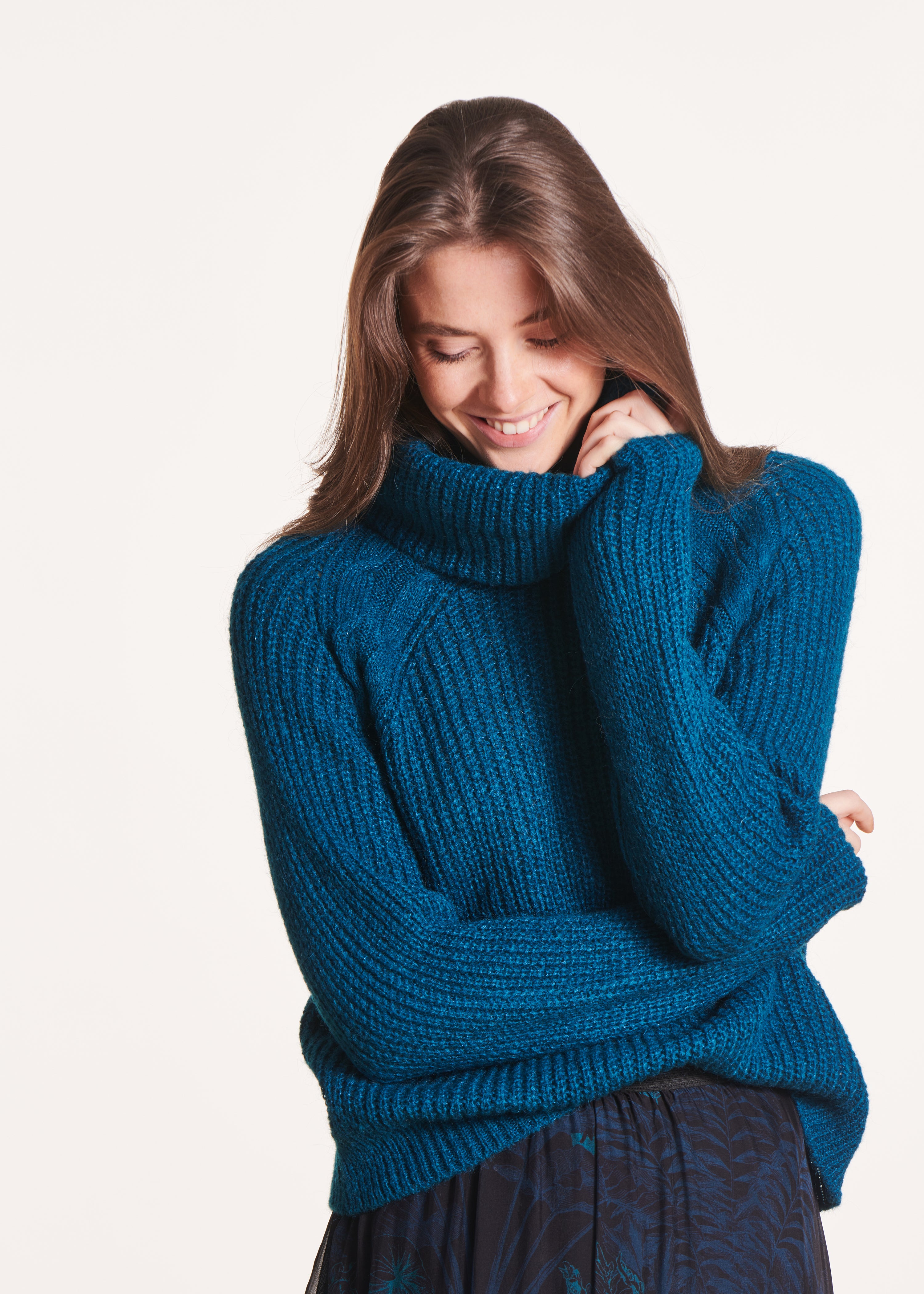 Petrol blue wool sweater