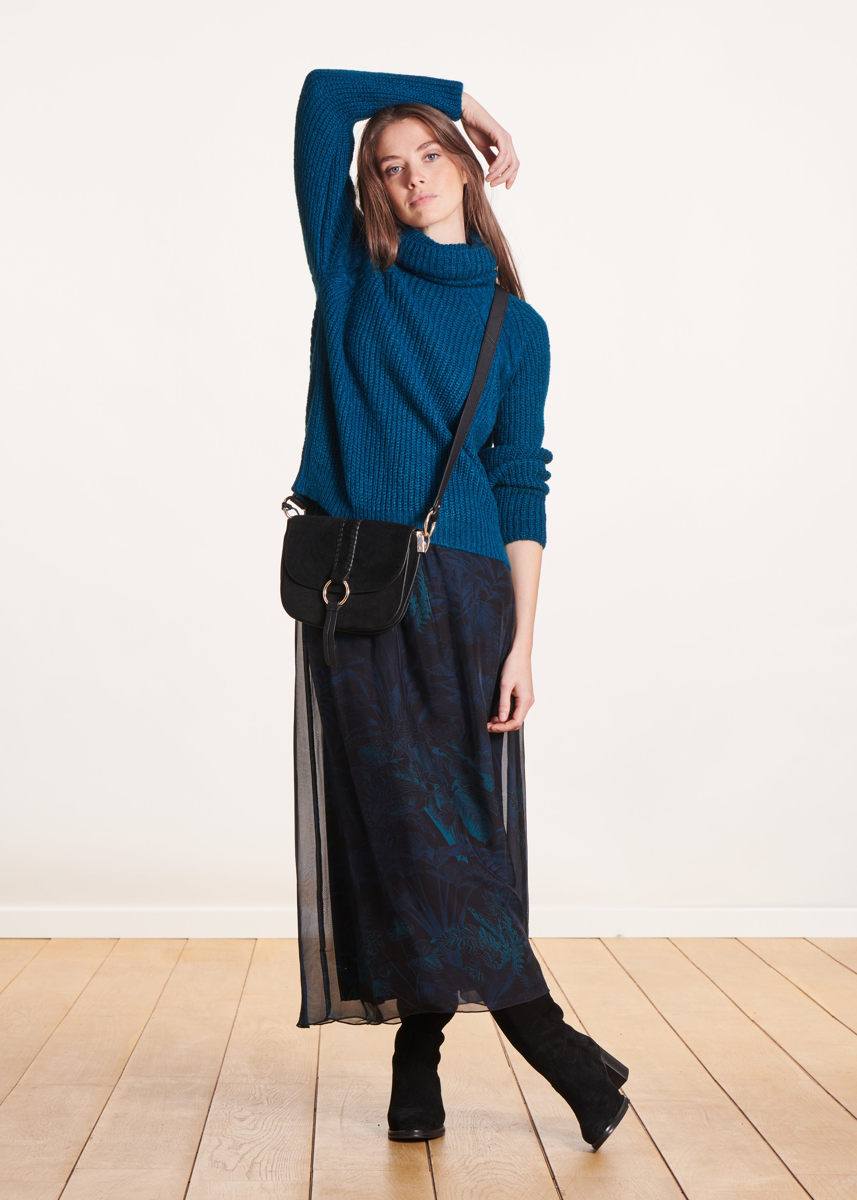 Petrol blue wool sweater