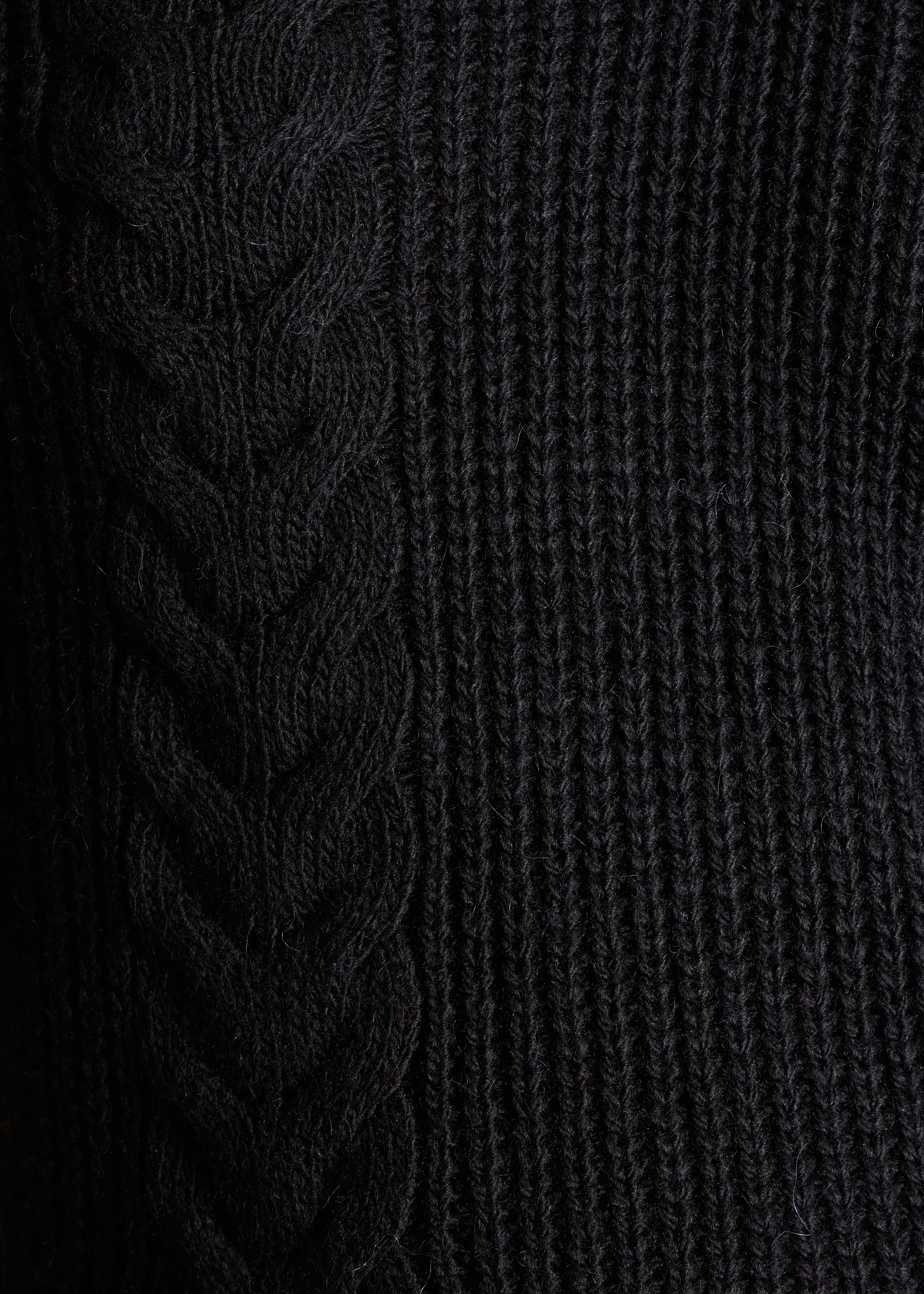 Short black V-neck sweater