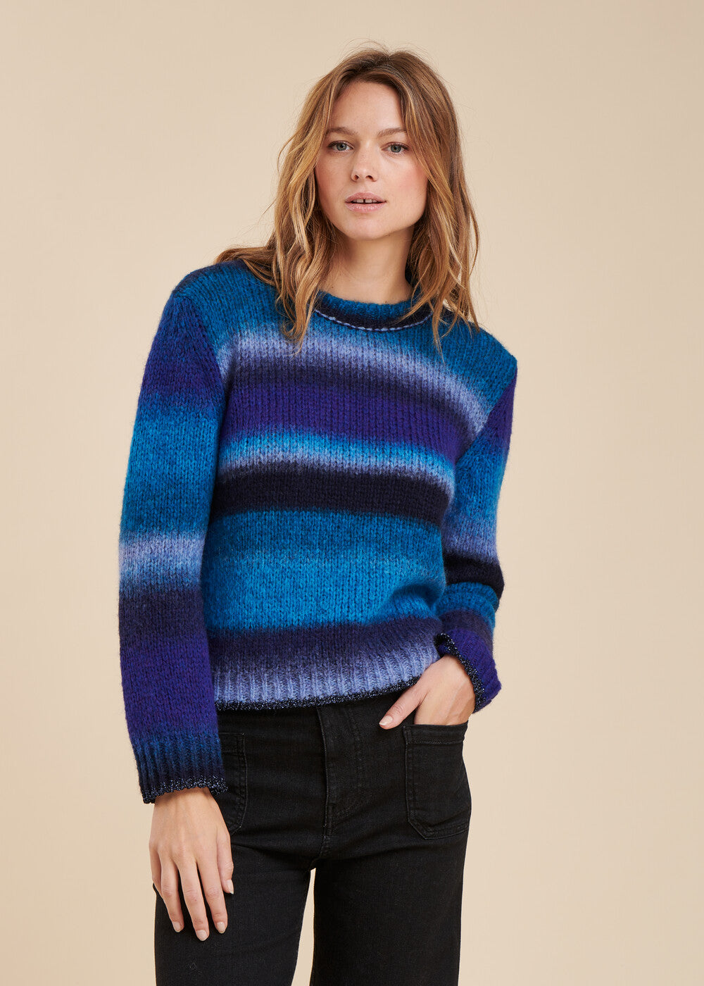 Gradient stripe sweater