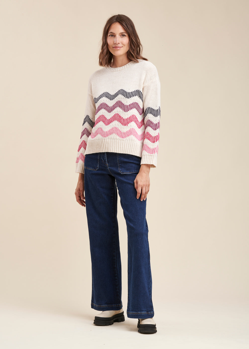 Zigzag striped sweater La F e Marabout e