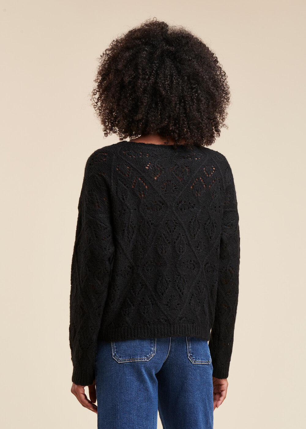 Openwork knit sweater