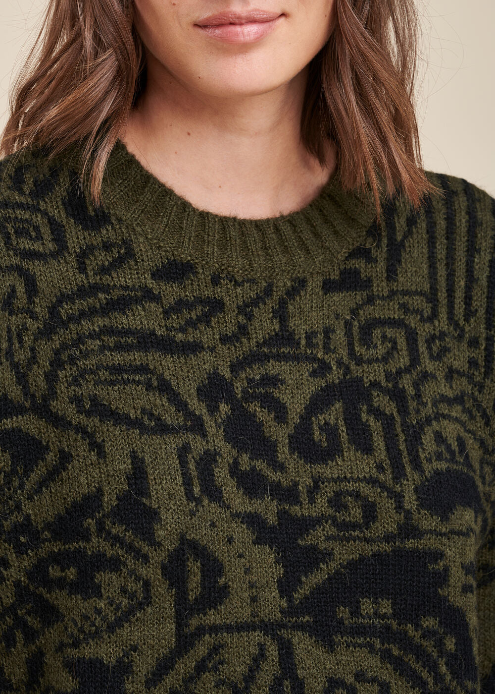 Geometric jacquard sweater