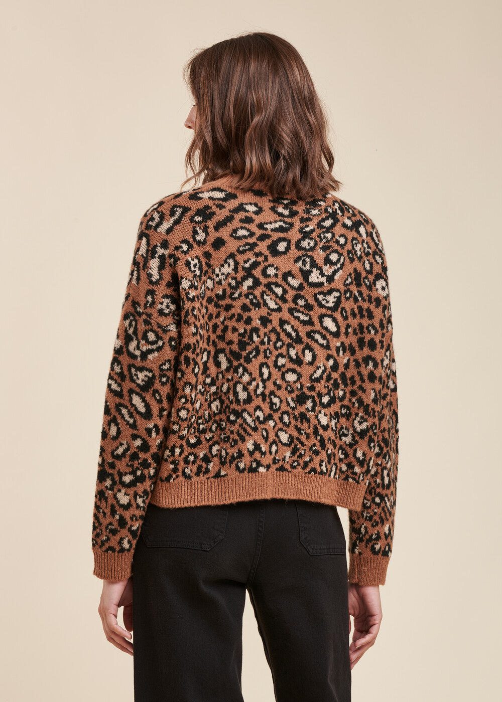 Animal skin jacquard sweater