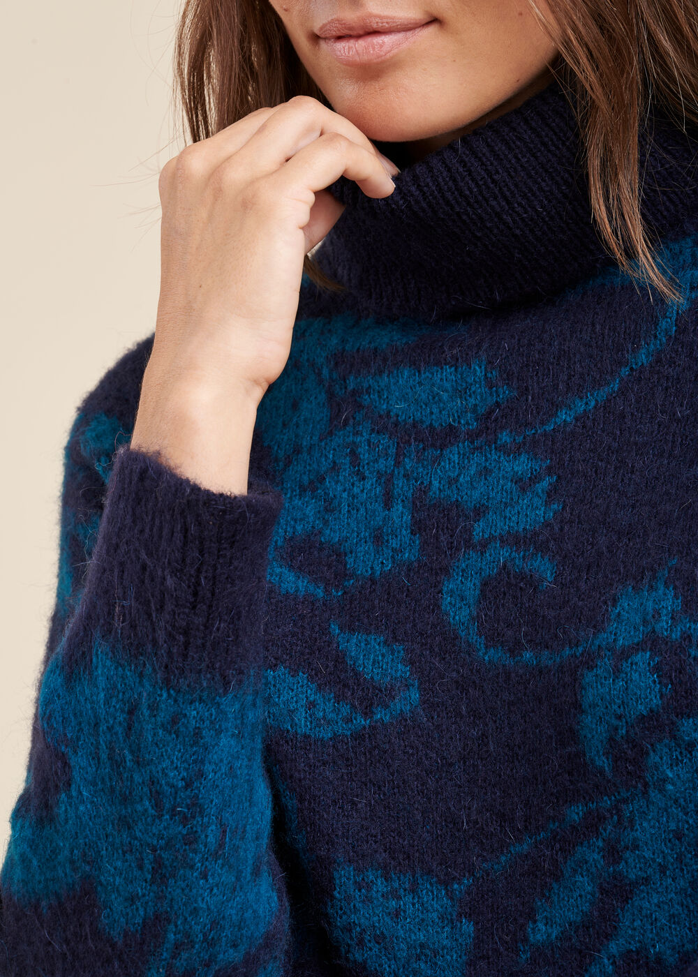 Jacquard-Rollkragenpullover