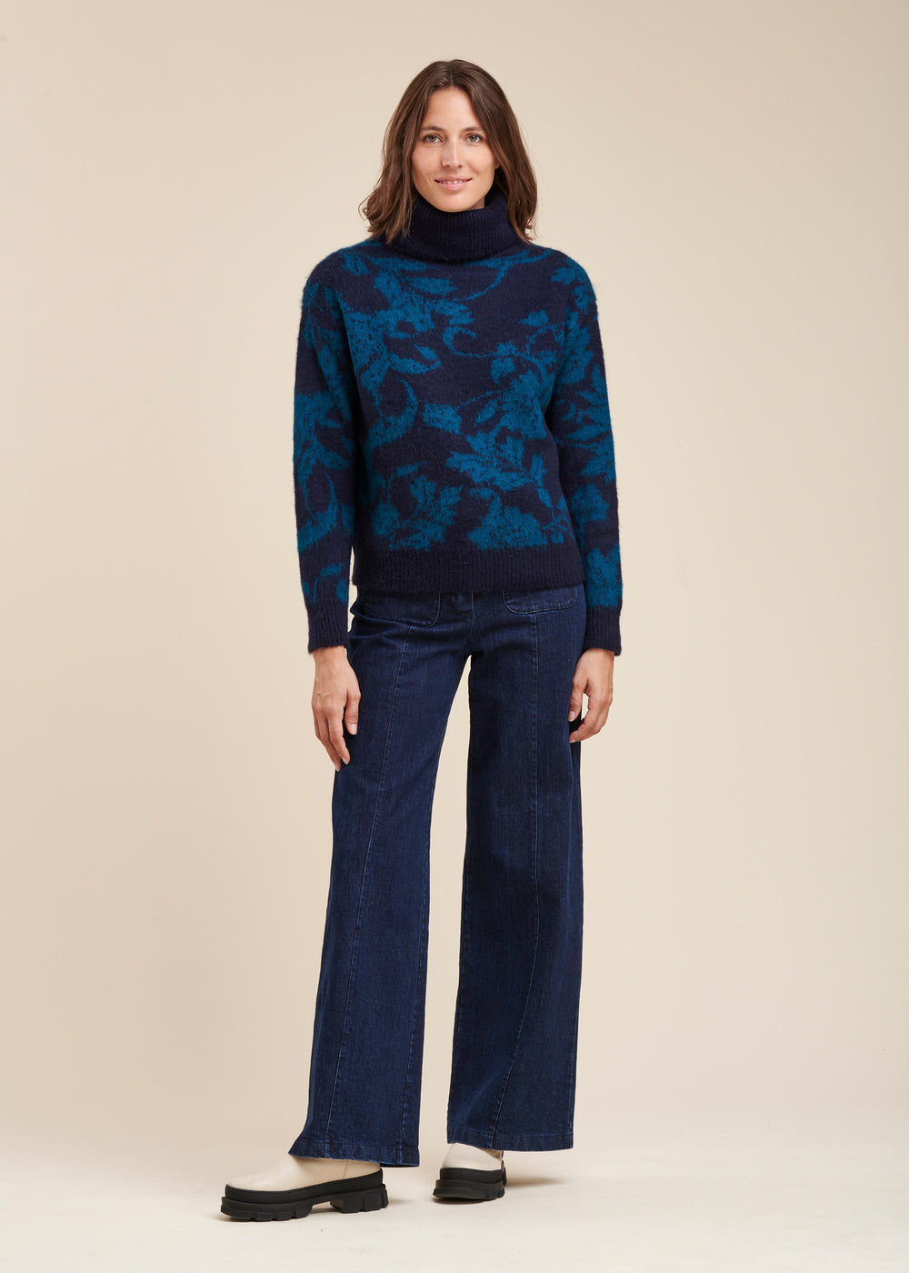 Jacquard turtleneck sweater