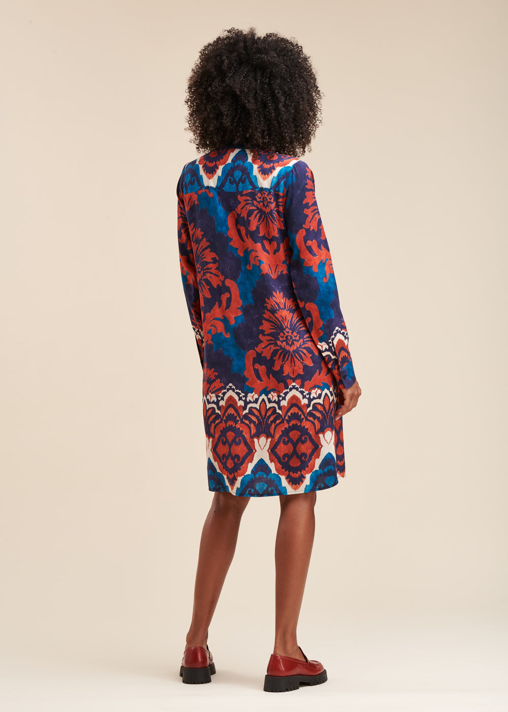 Ecovero short straight cut printed viscose dress