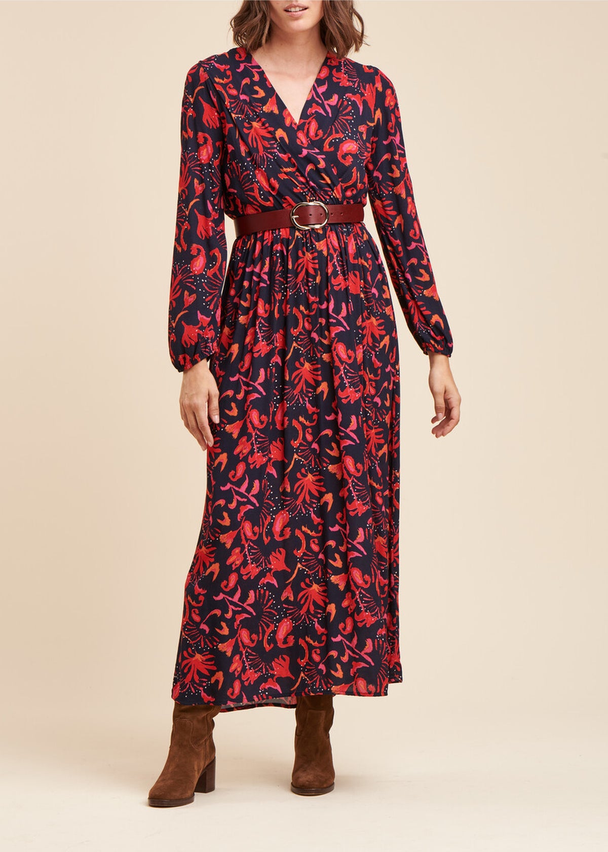 Lange jurk met bloemenprint