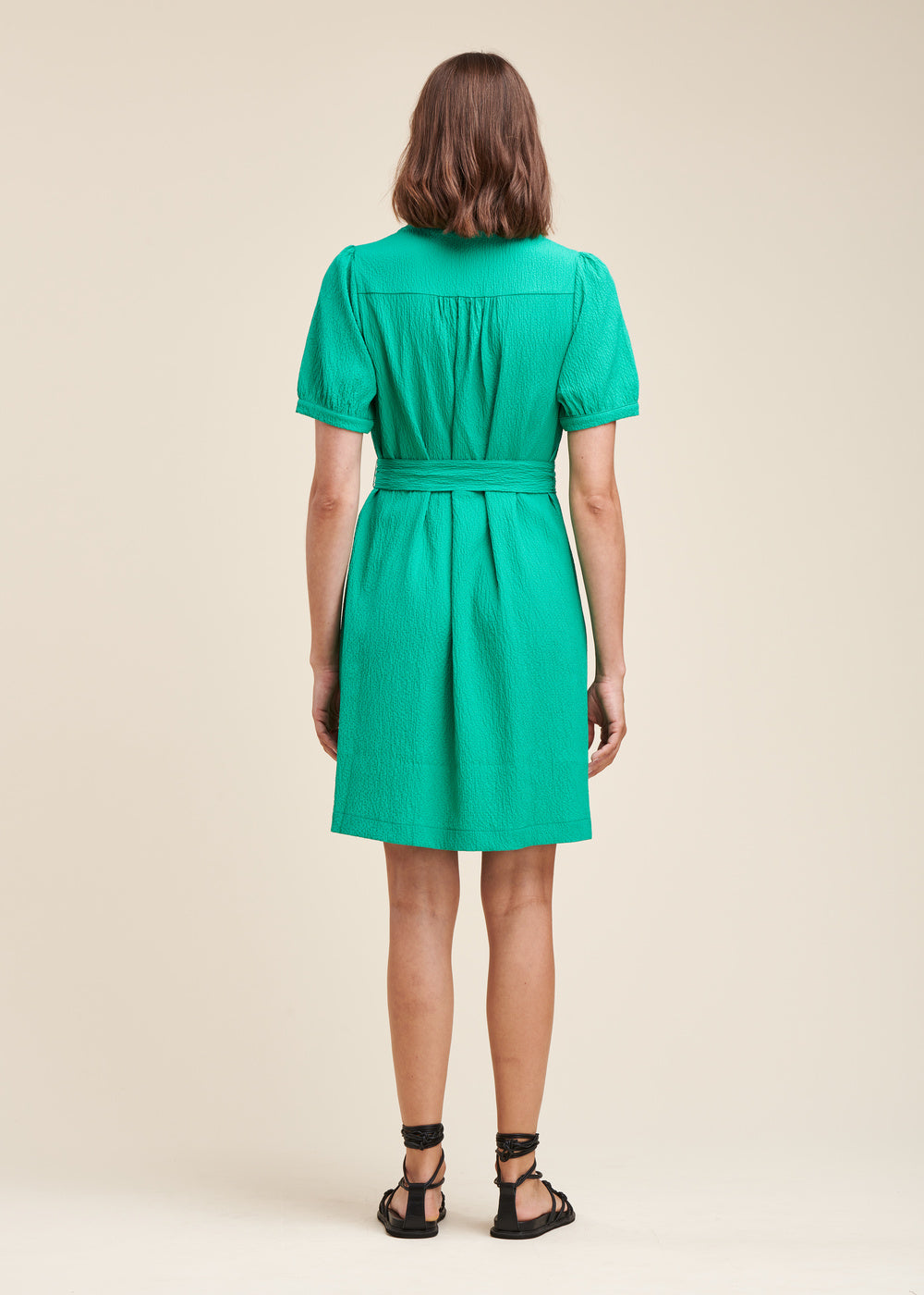 Short embossed viscose dress