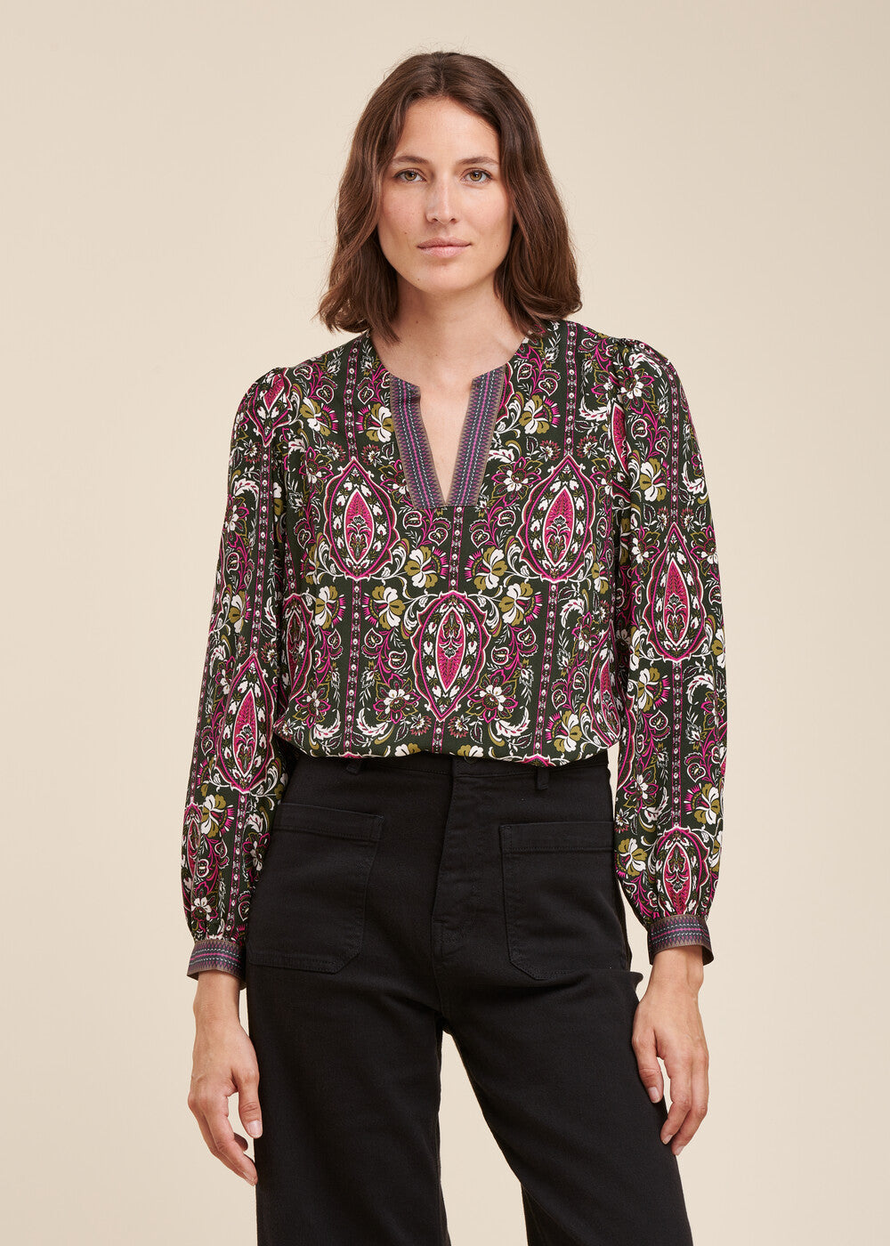 Top de viscose Ecovero com estampa floral