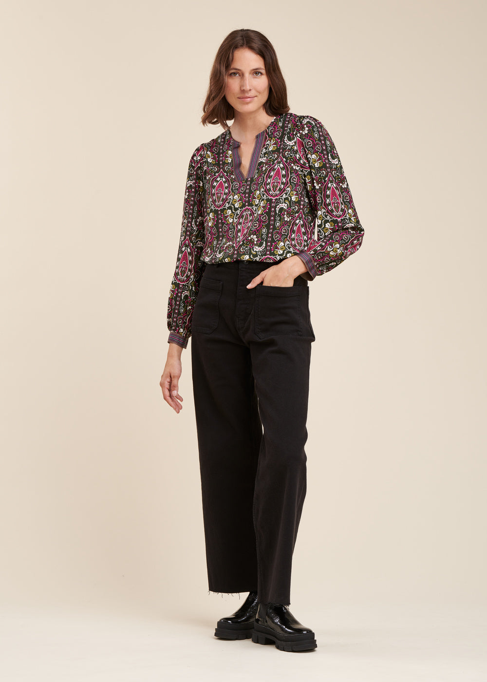 Top de viscose Ecovero com estampa floral