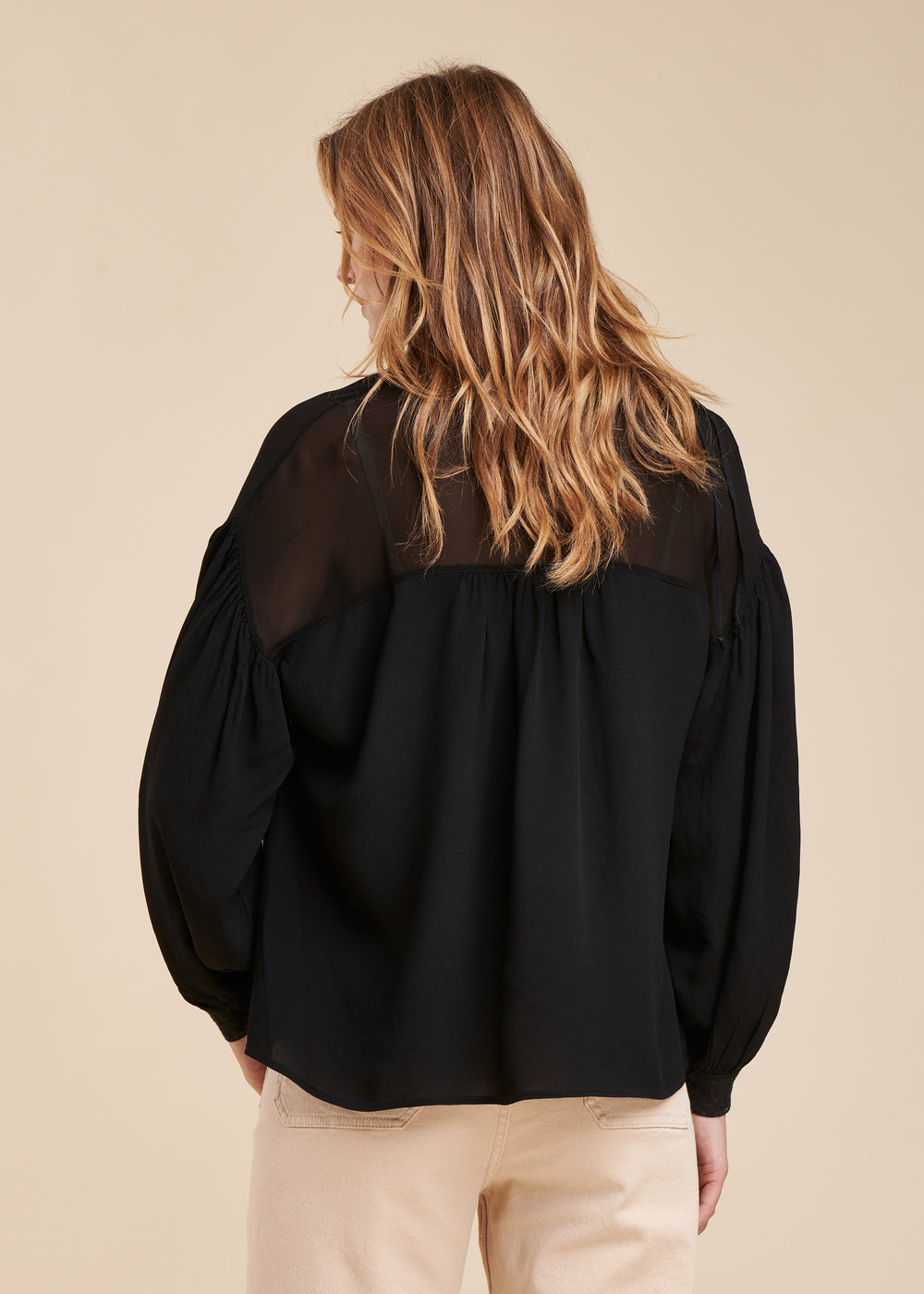 Een oversized top van viscose-crêpe