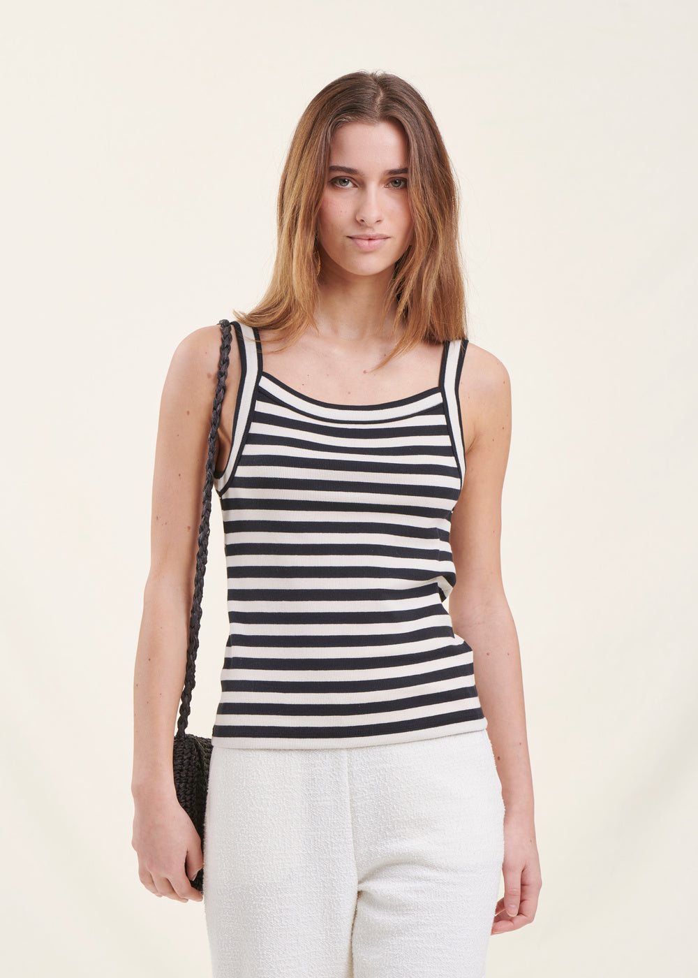 Striped cotton tank top