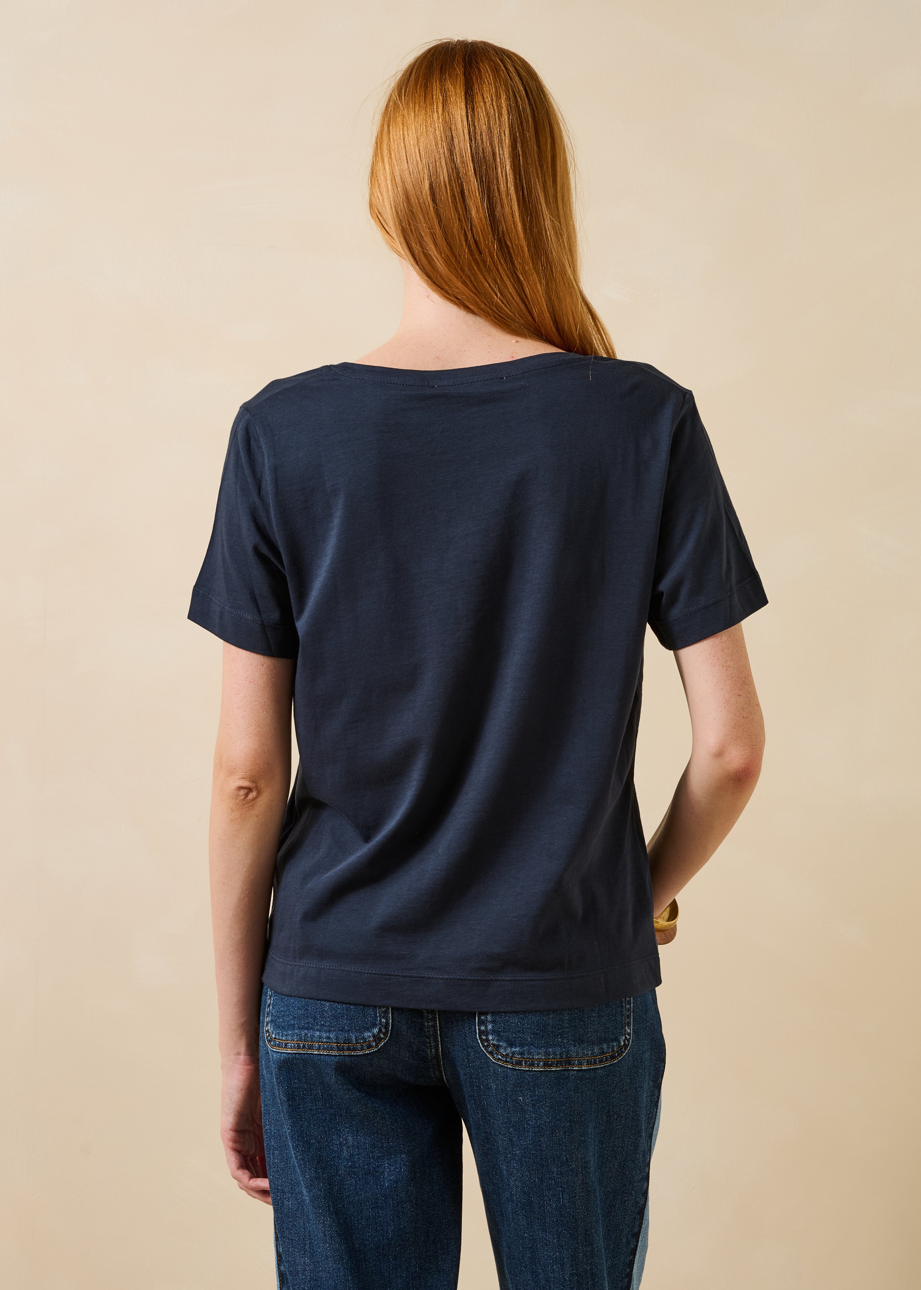 T-shirt oversize blu scuro maniche corte