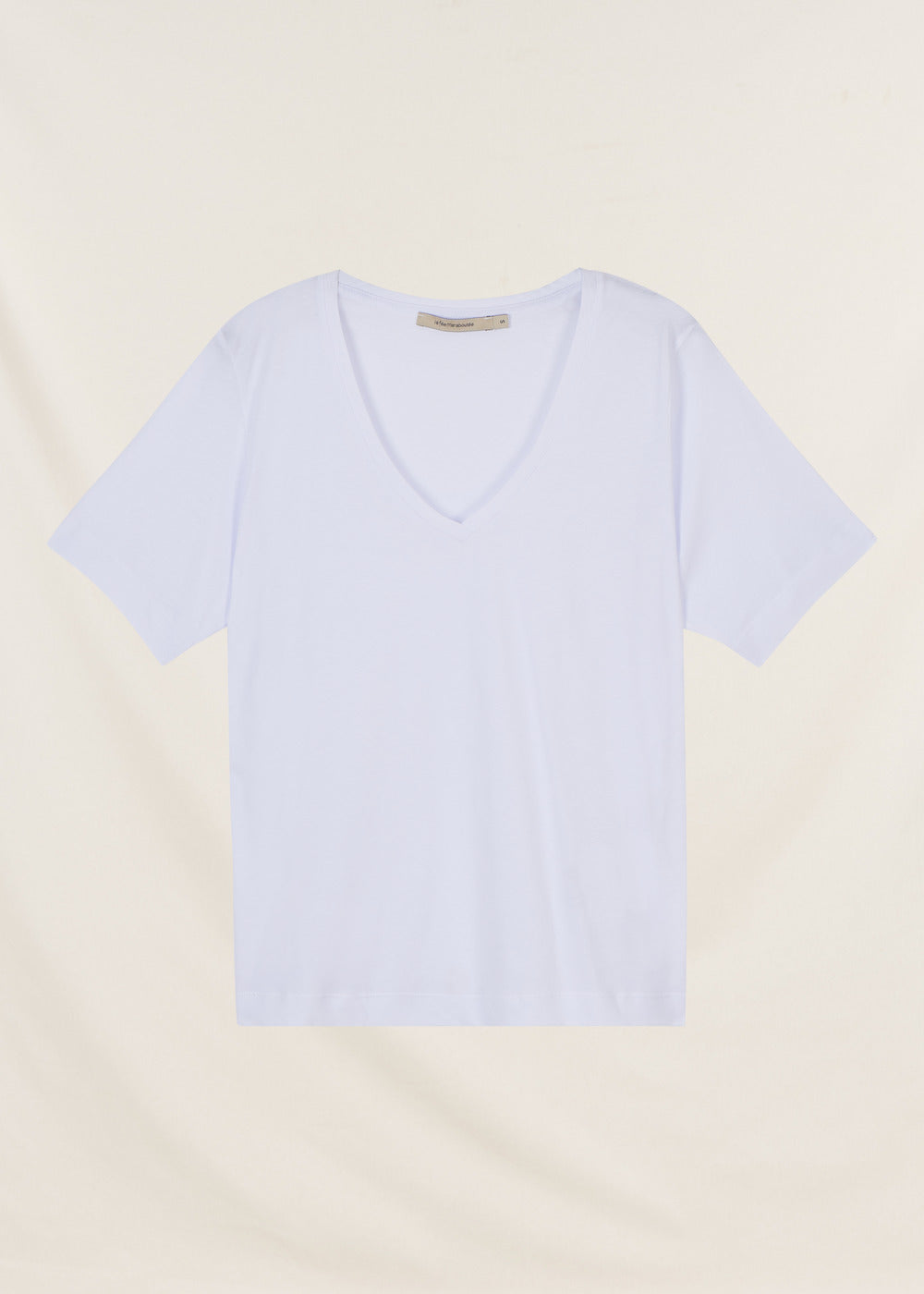 T-shirt blanc en coton biologique manches courtes