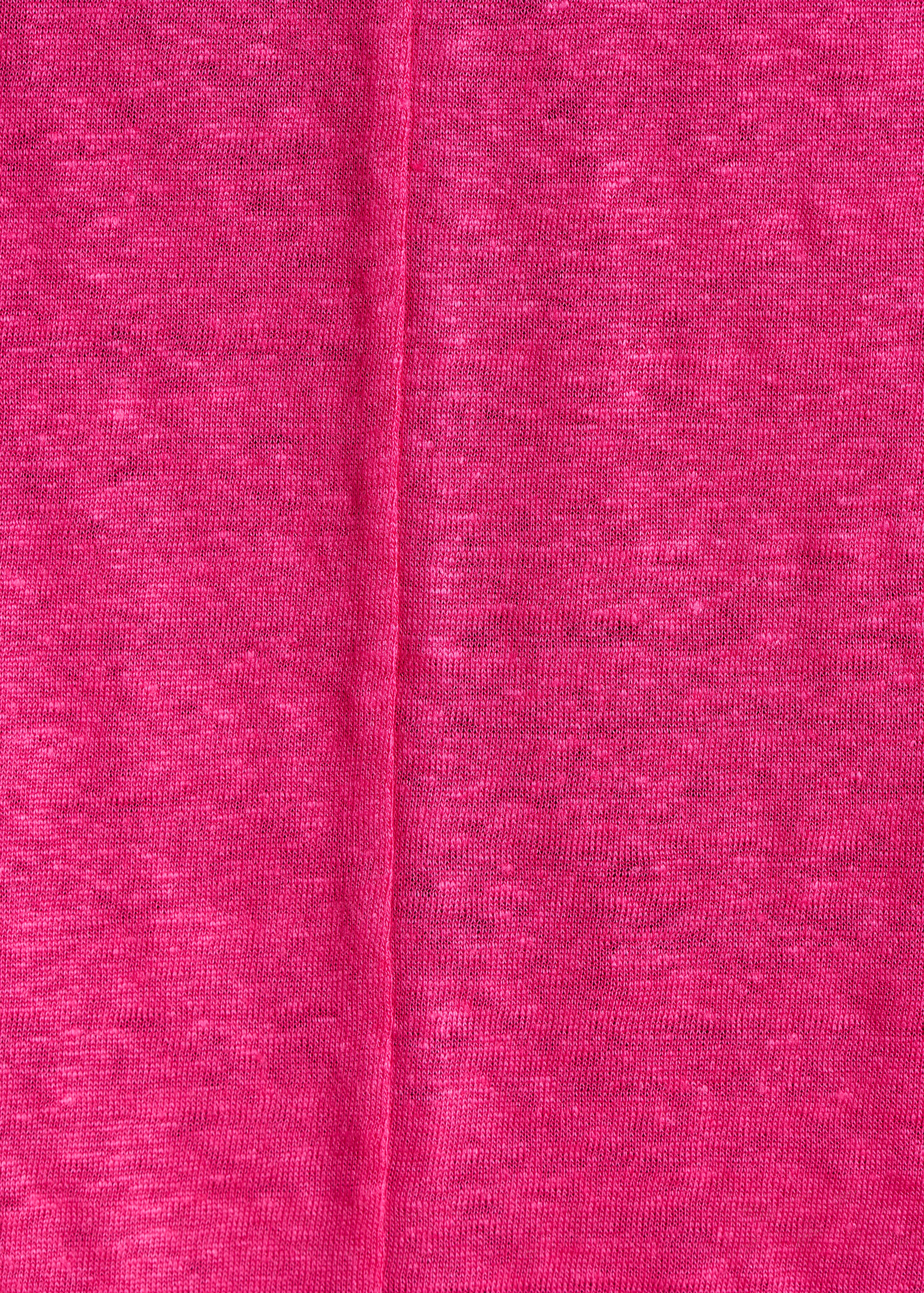 Straight T-shirt in fuchsia pink linen jersey