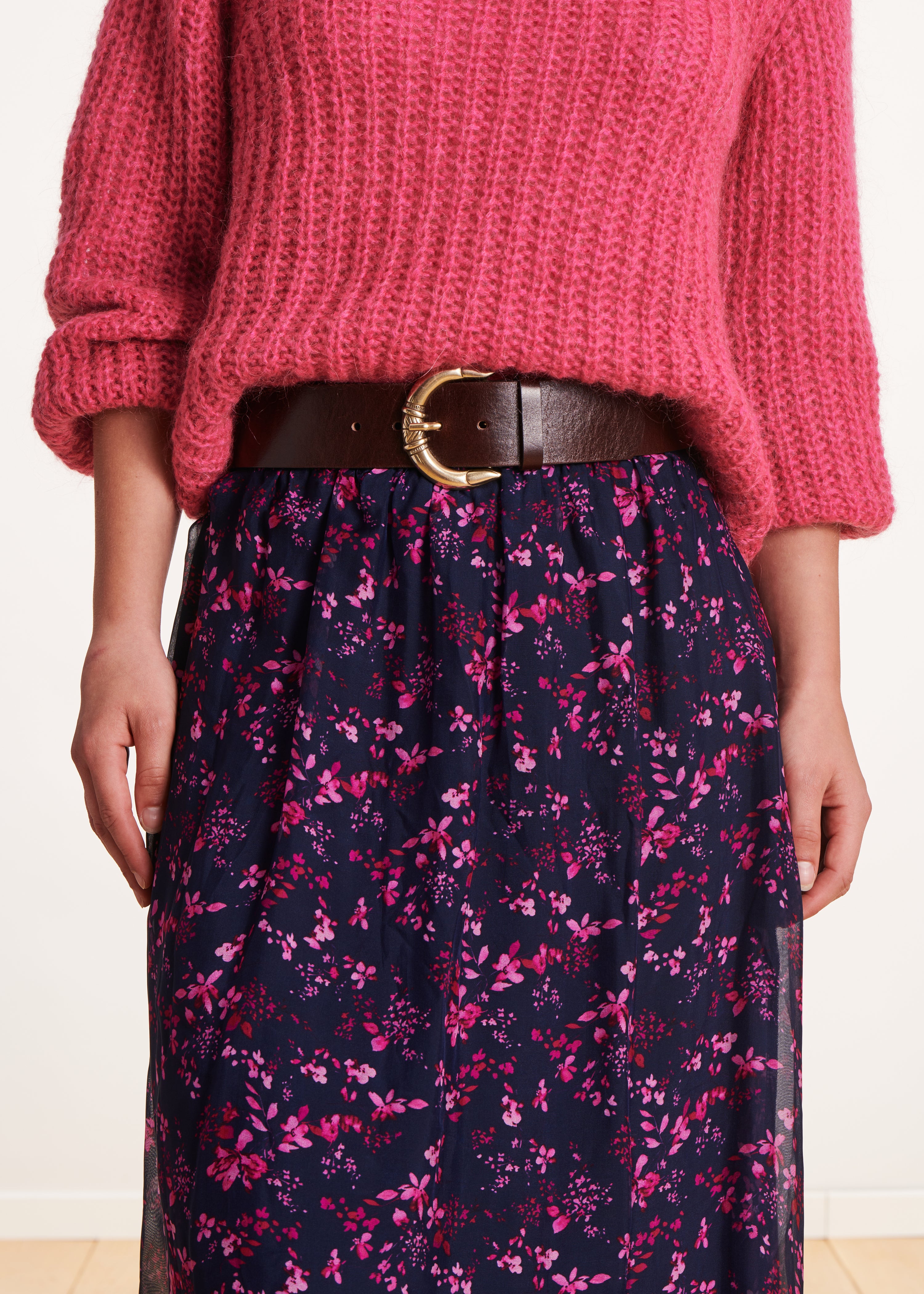 Ceinture aubergine boucle western