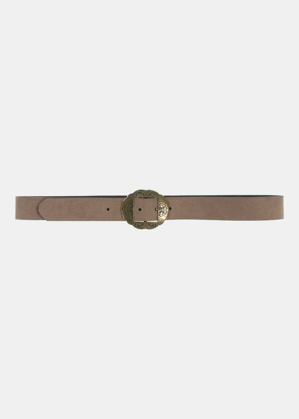 Beige belt with fancy buckle