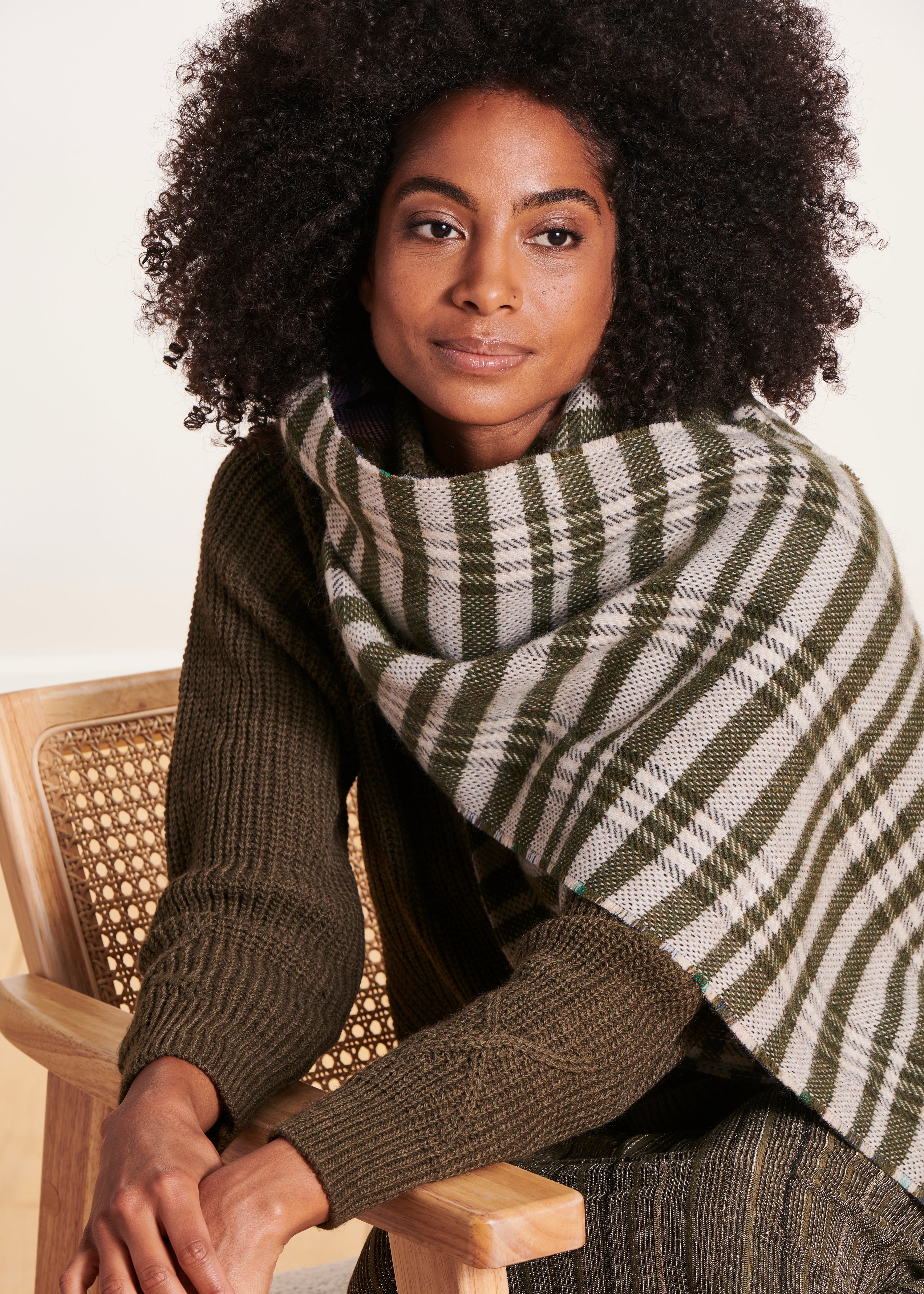 Two-tone striped scarf