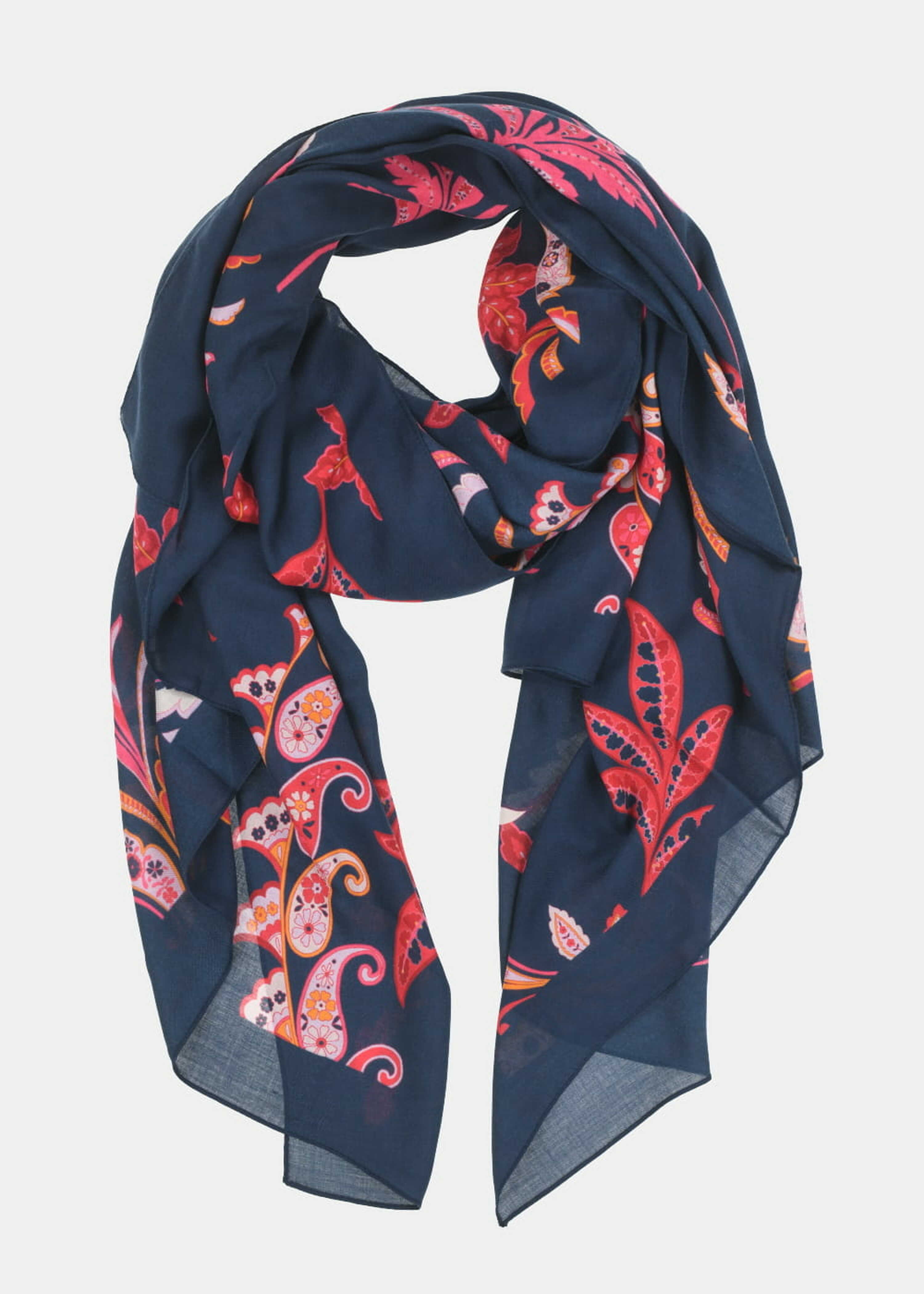 Blue and red printed scarf