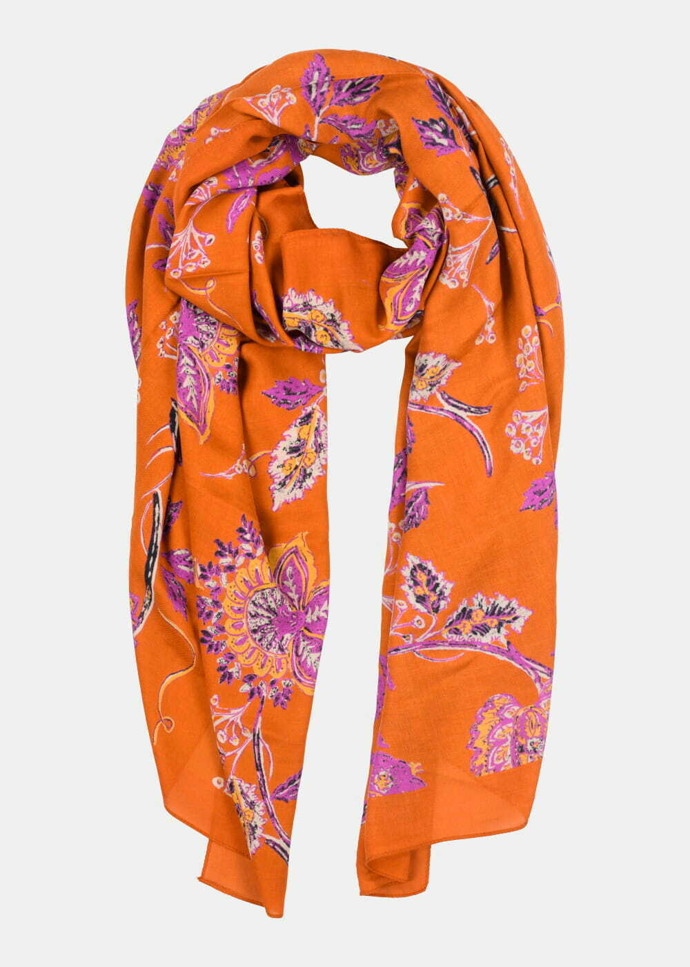 Orange scarf with print