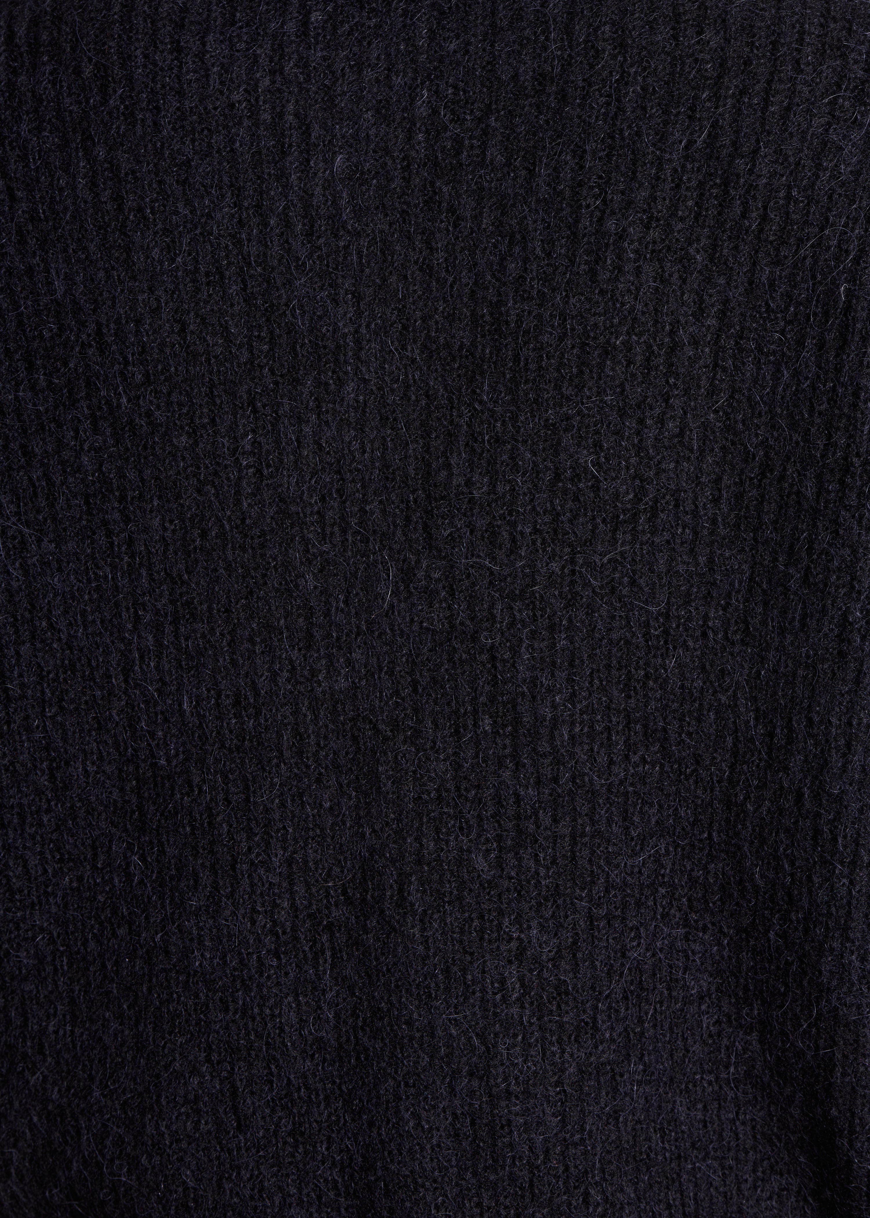 black loose-fitting ribbed cardigan