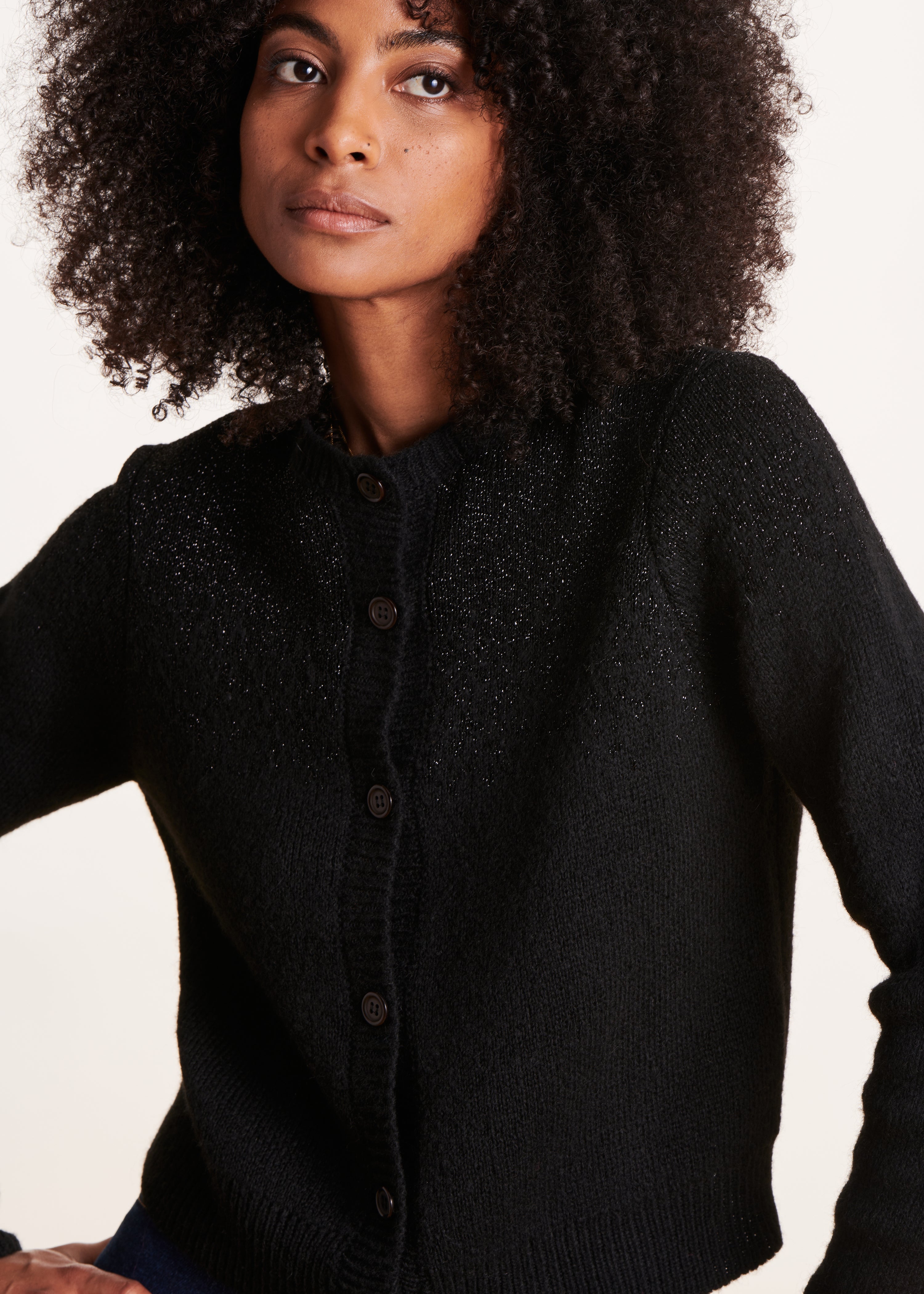 Fitted black cardigan