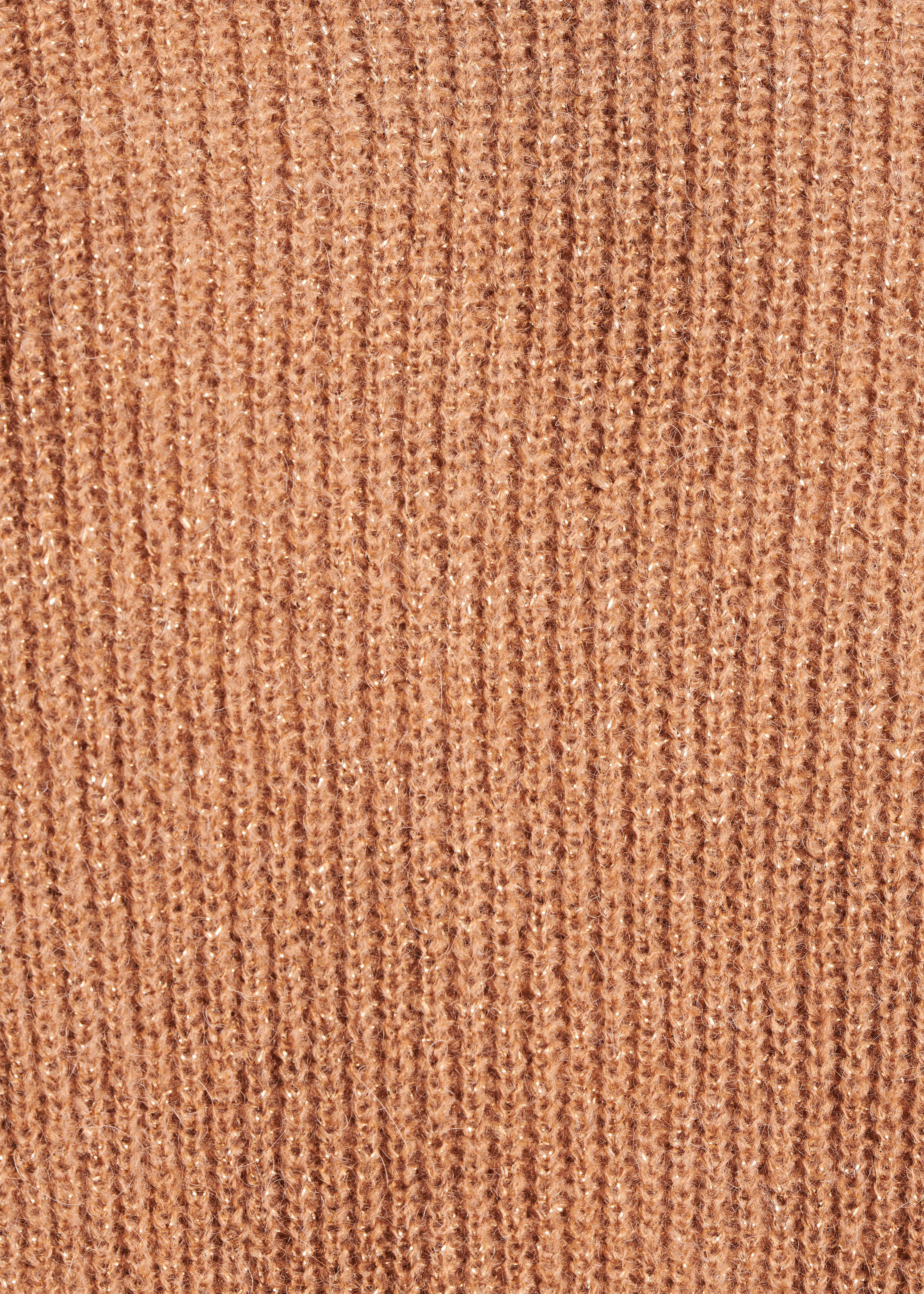 Cardigan de malha iridescente camel