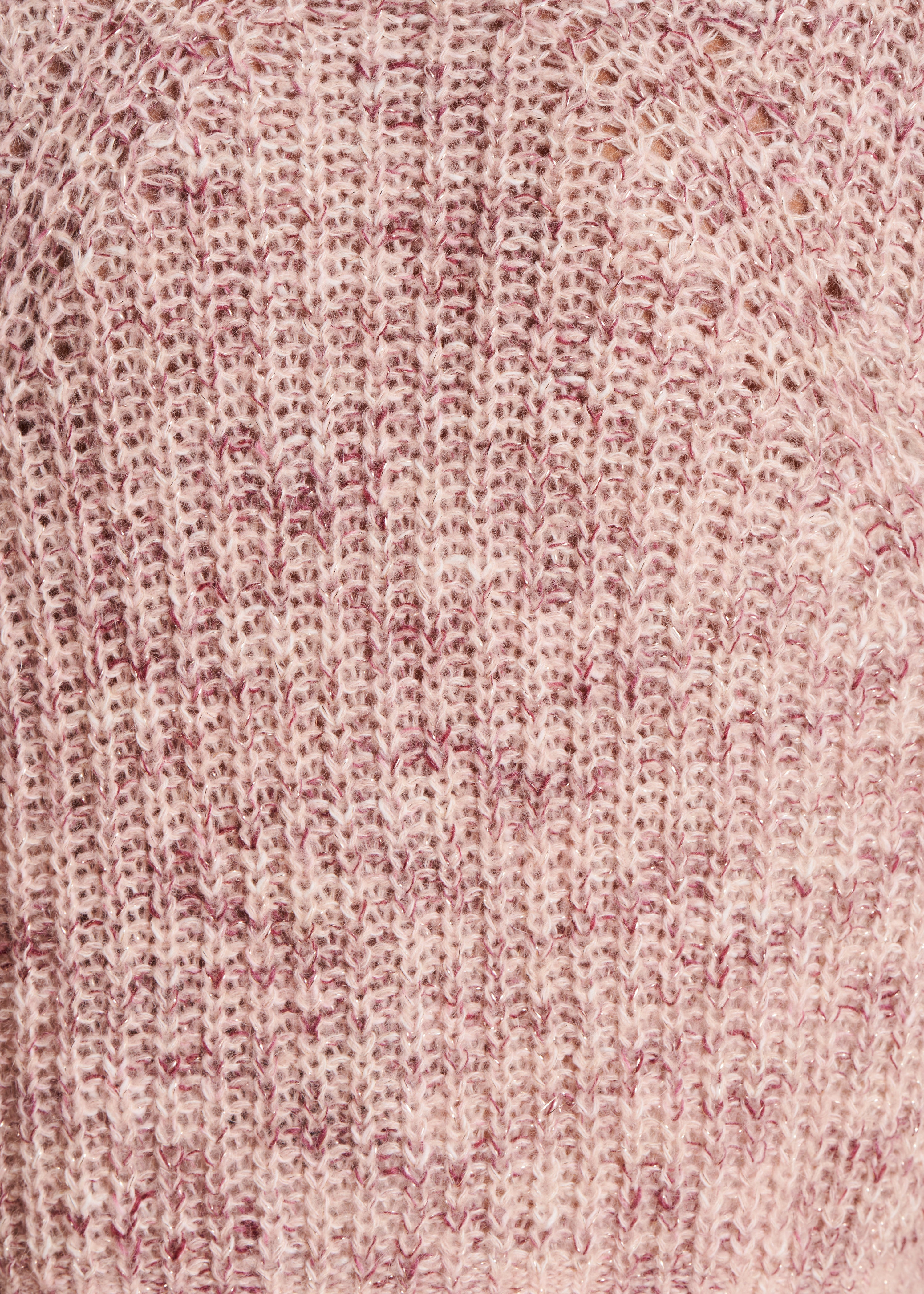 Gilet court rose pâle en maille chinée