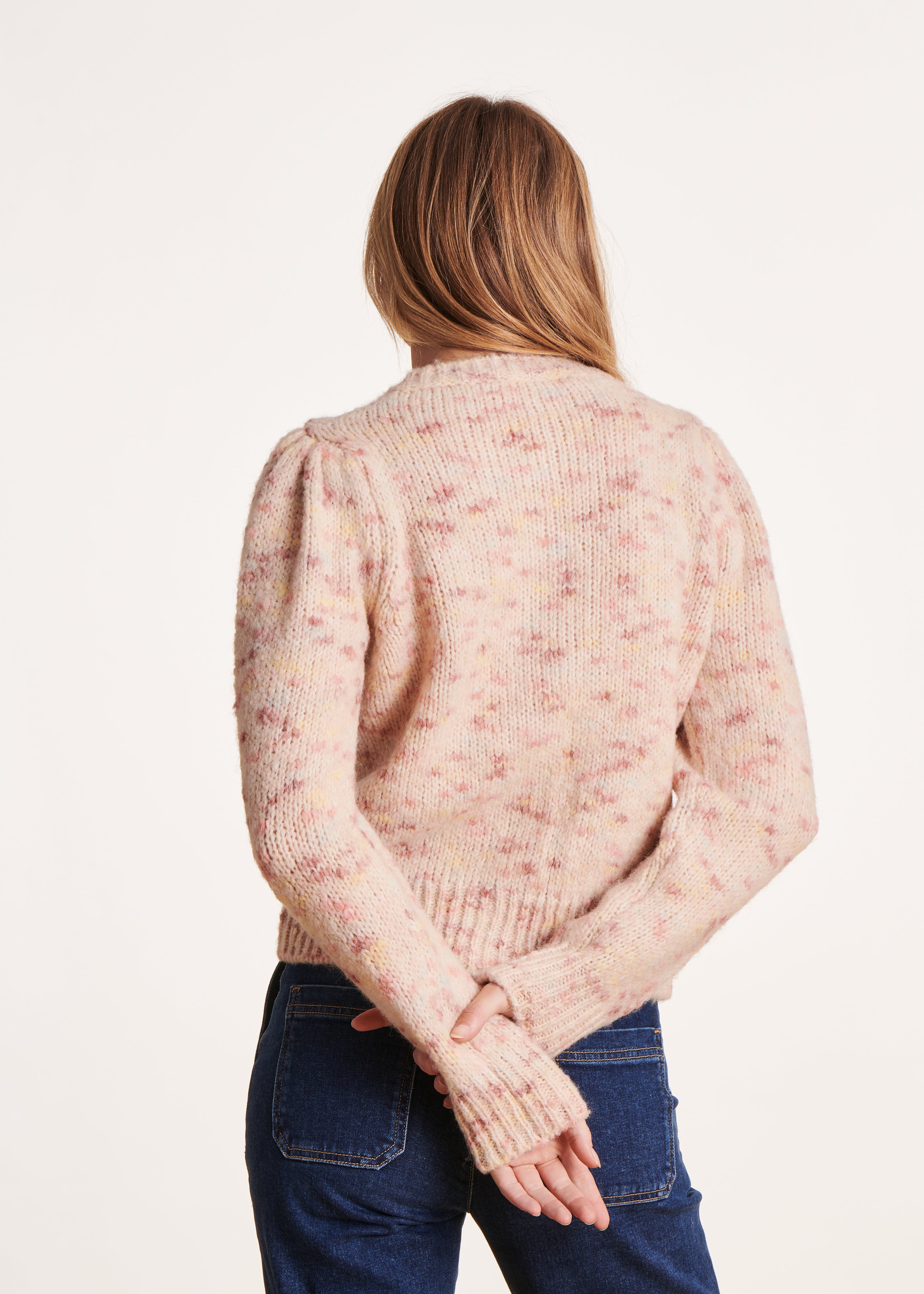 Gilet rose pâle ajusté en laine