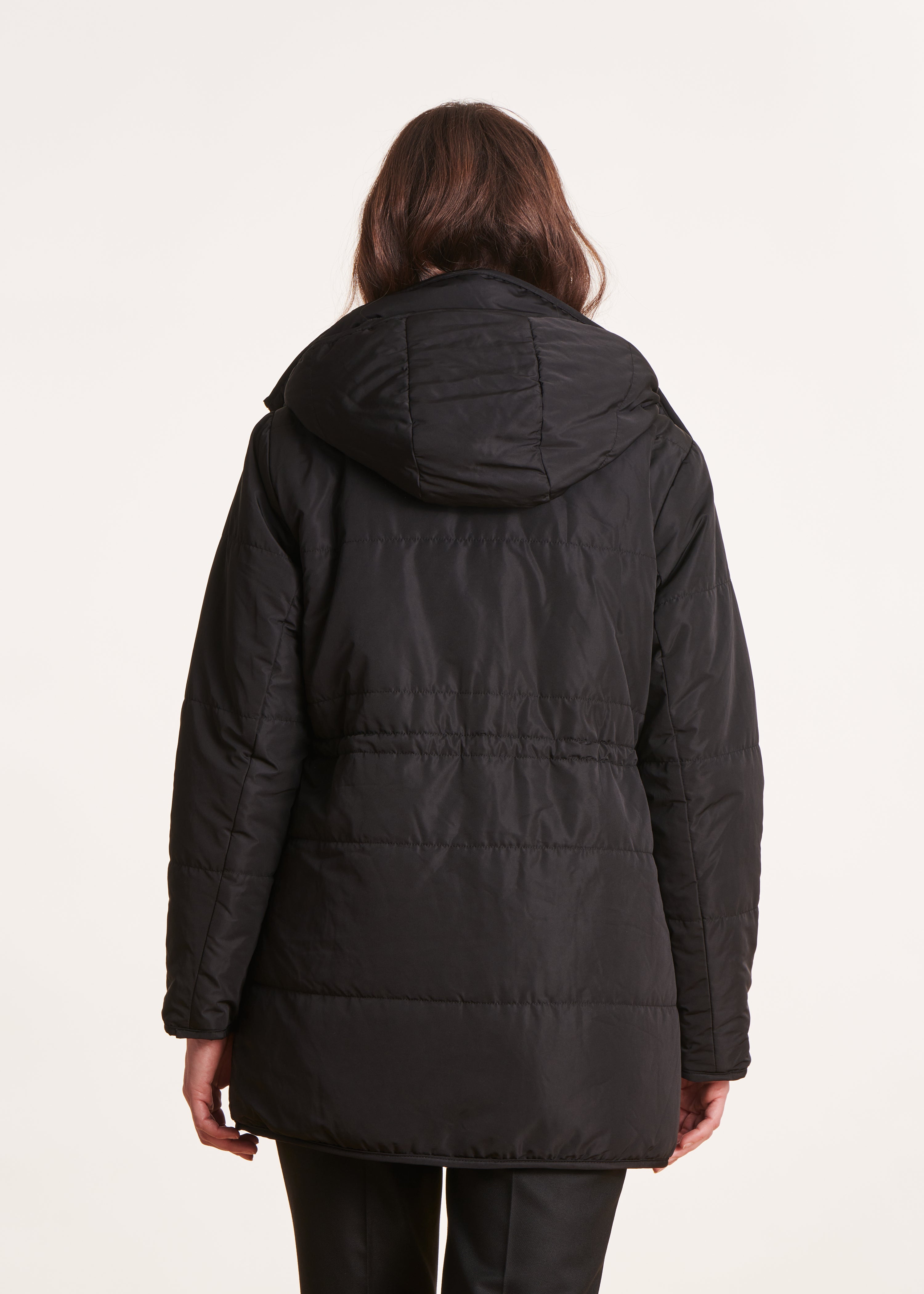 Black reversible hooded down jacket