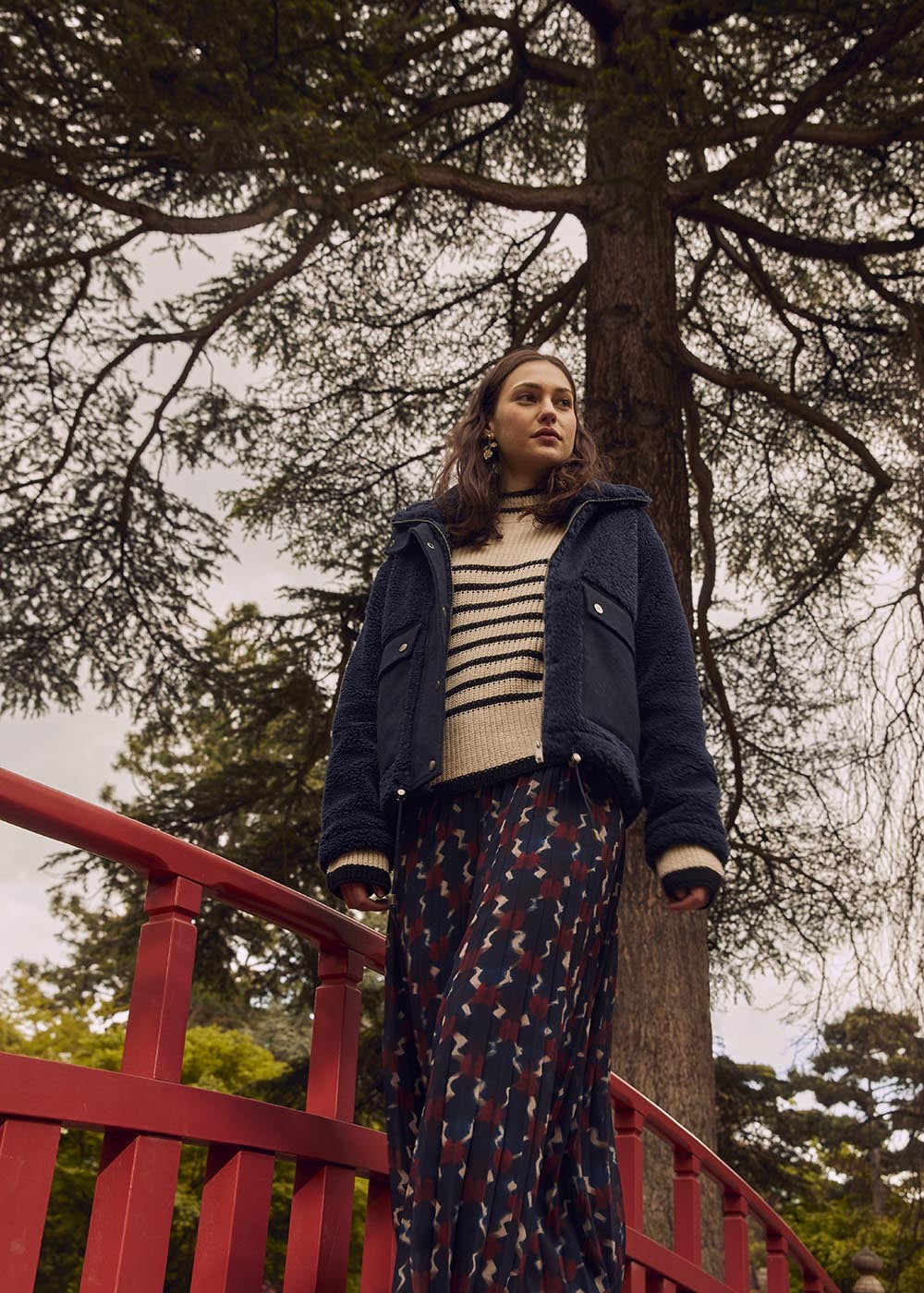 Oversized navy blue terry jacket