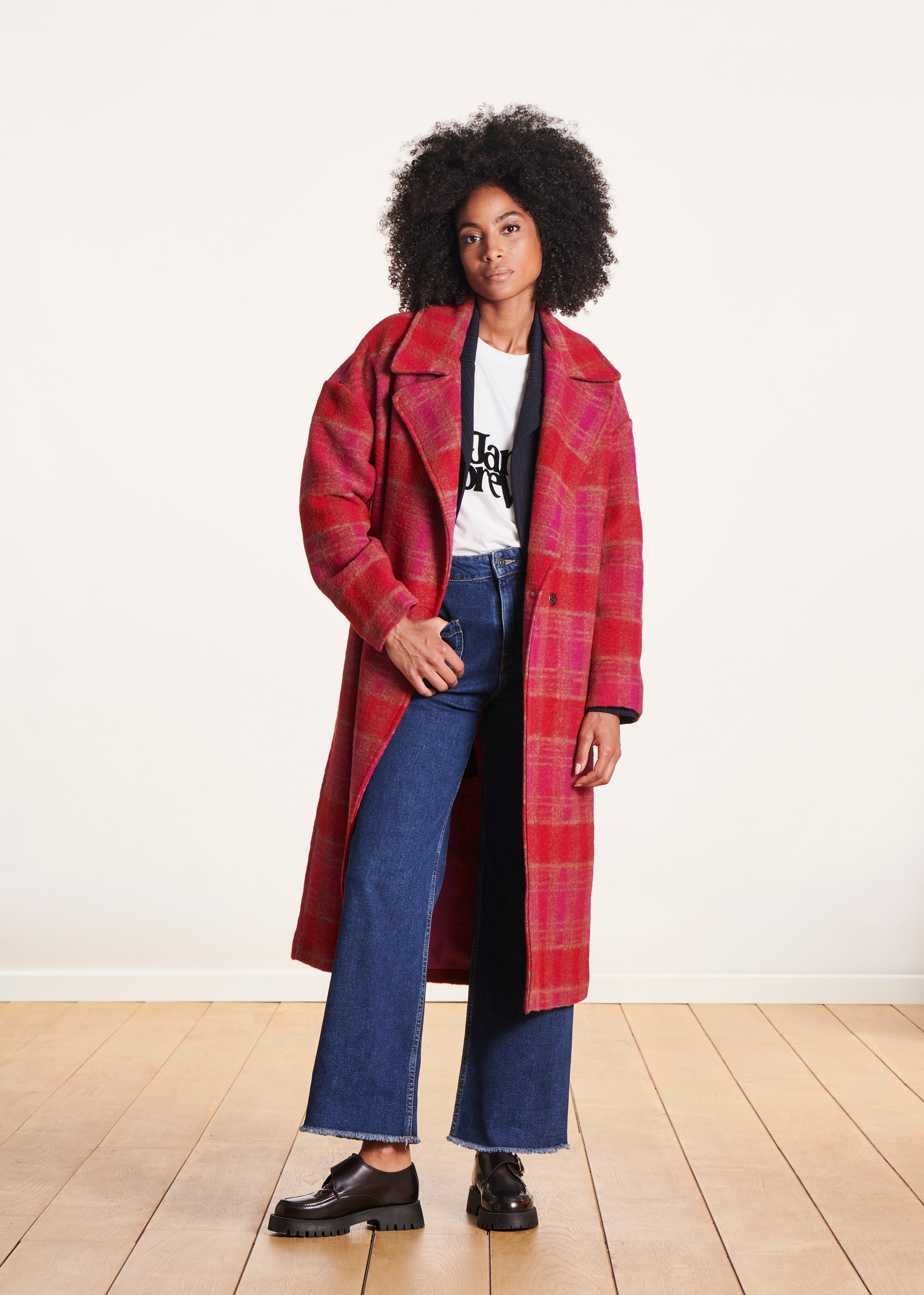 Tartan Mantel Damen Rot Kariert Mantel Rot Kariert Damen Karierter