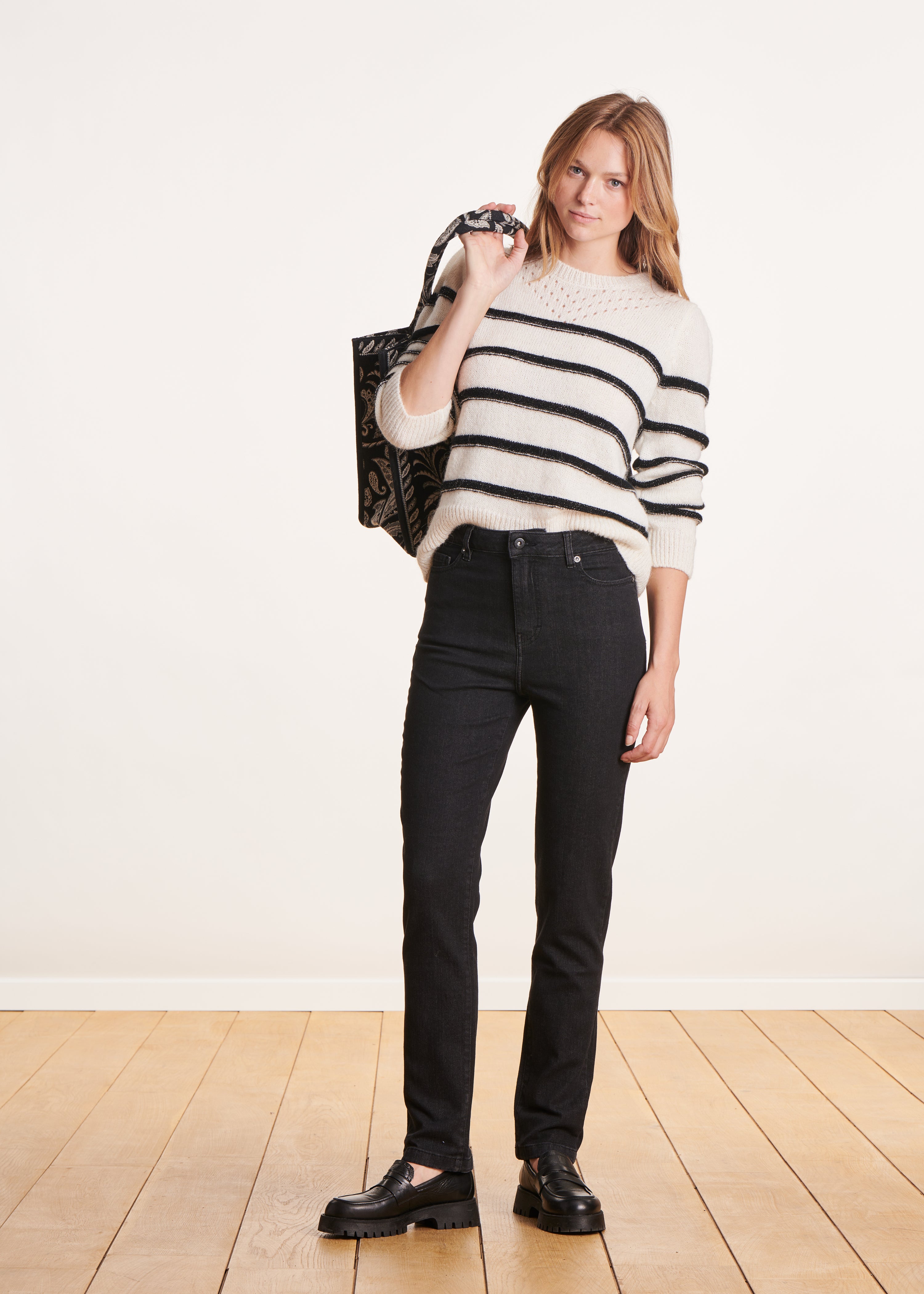 black slim jeans in organic cotton