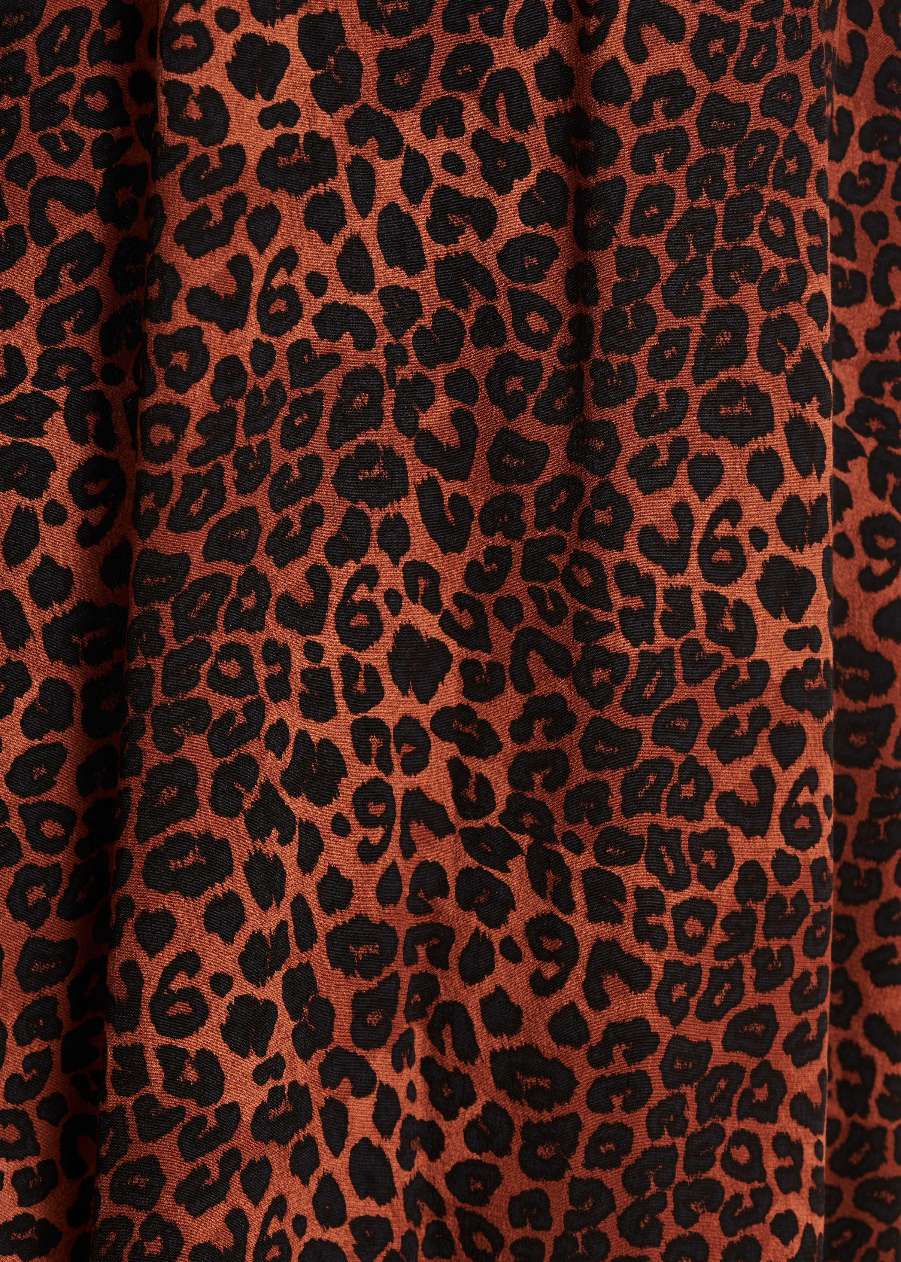 Terracotta leopard print flared midi skirt