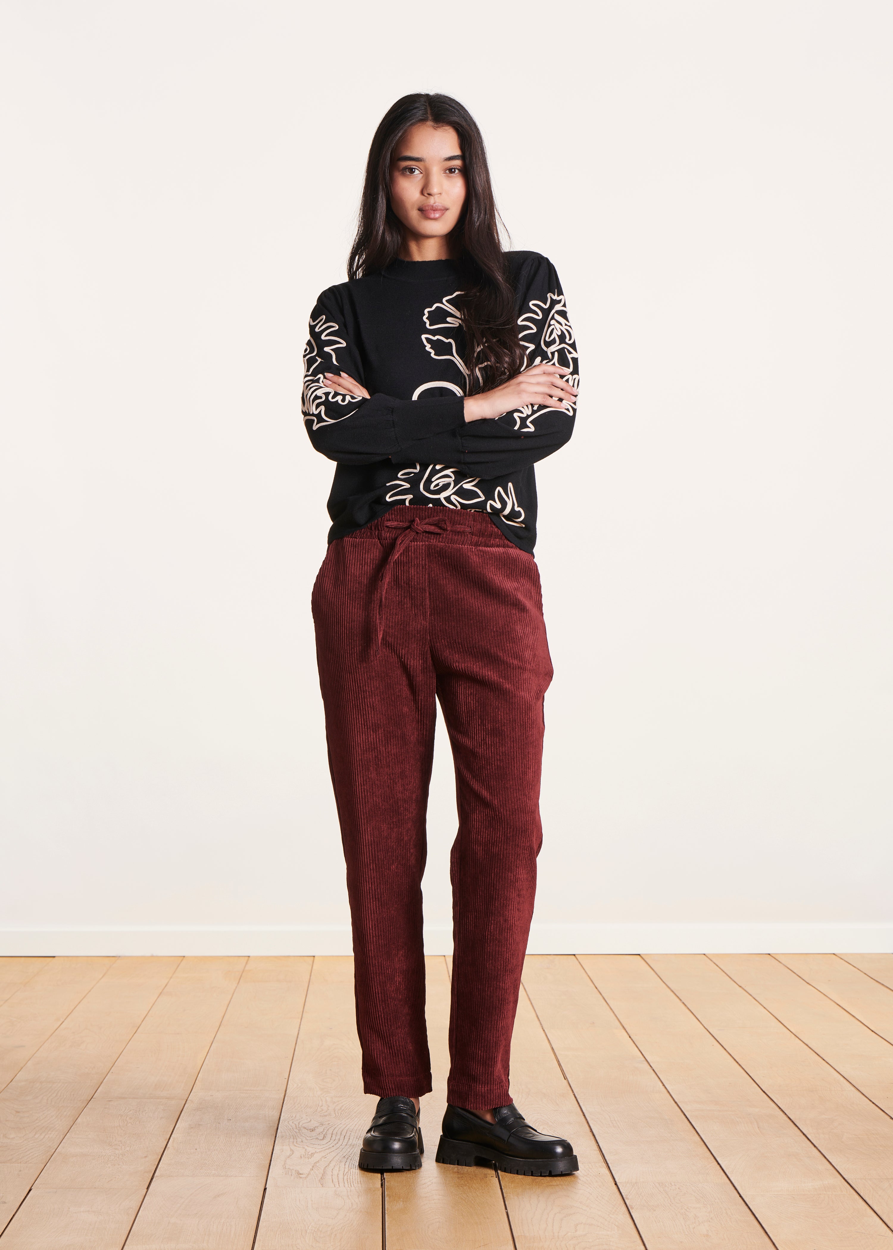 Burgundy 7/8 carrot pants