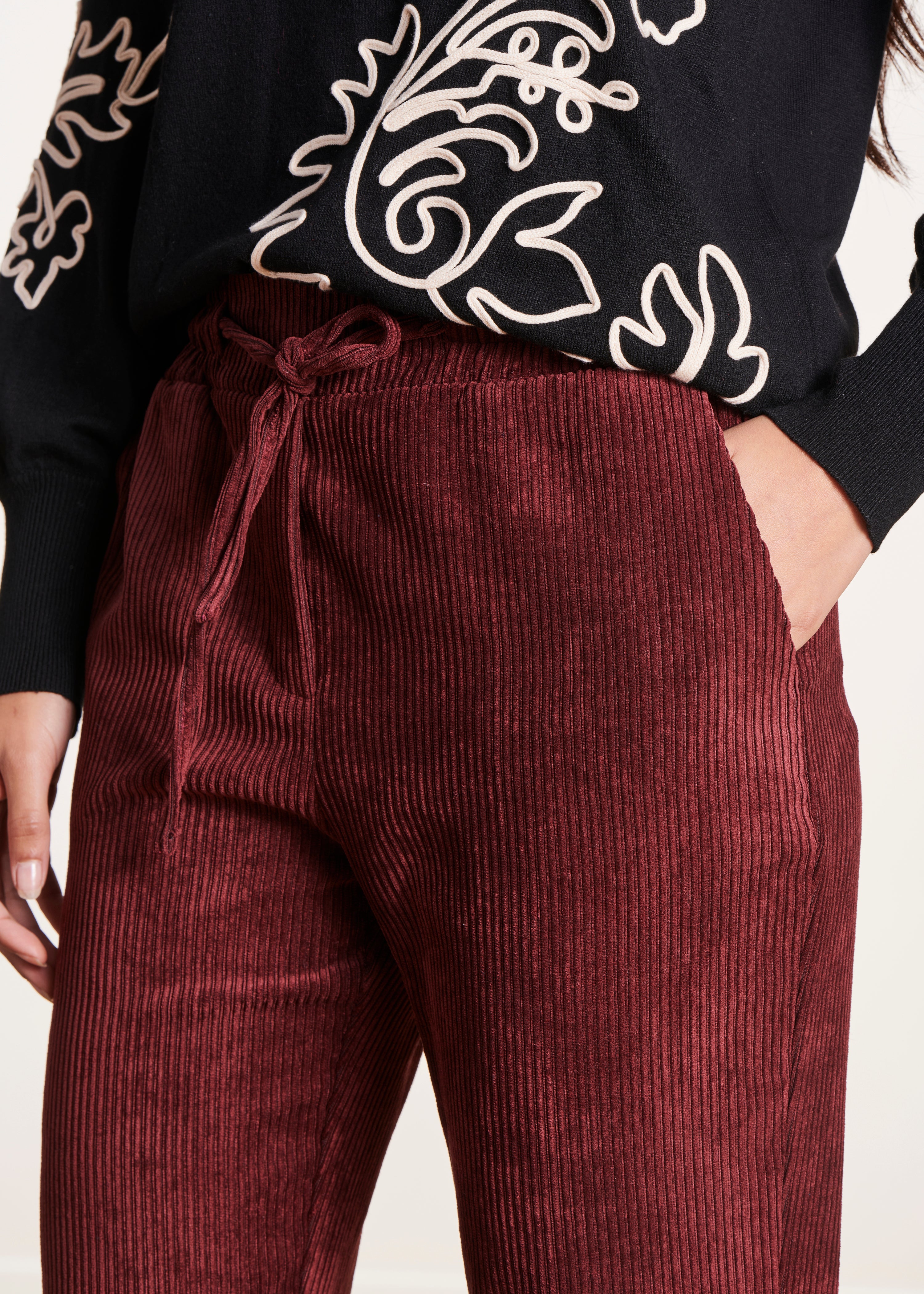 Burgundy 7/8 carrot pants