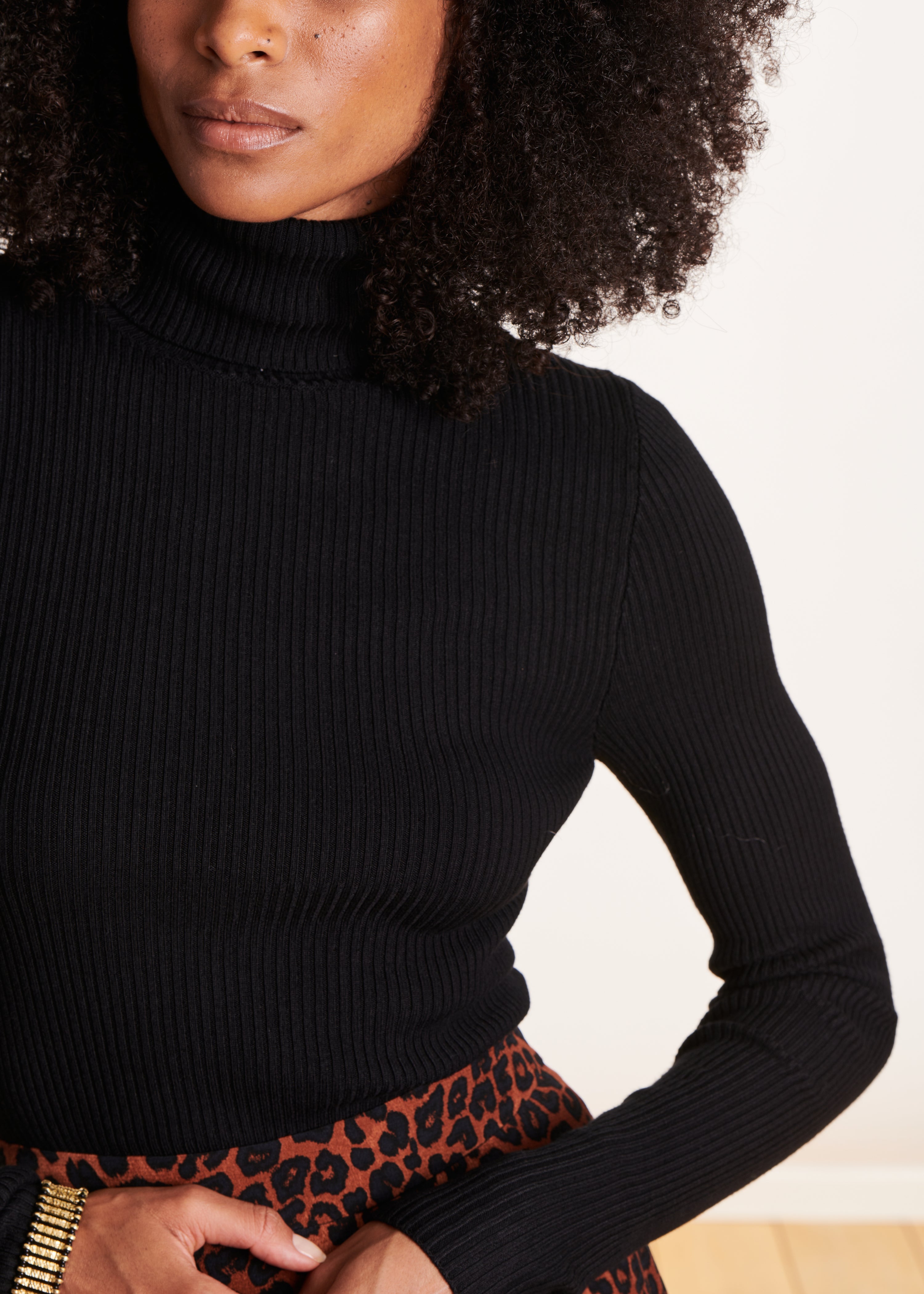 black turtleneck sock sweater