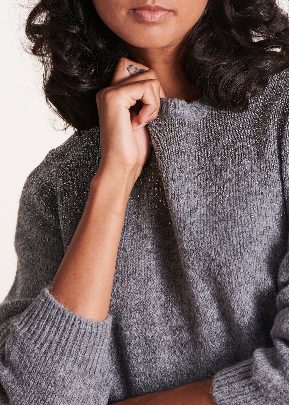 Loose gray straight cut sweater