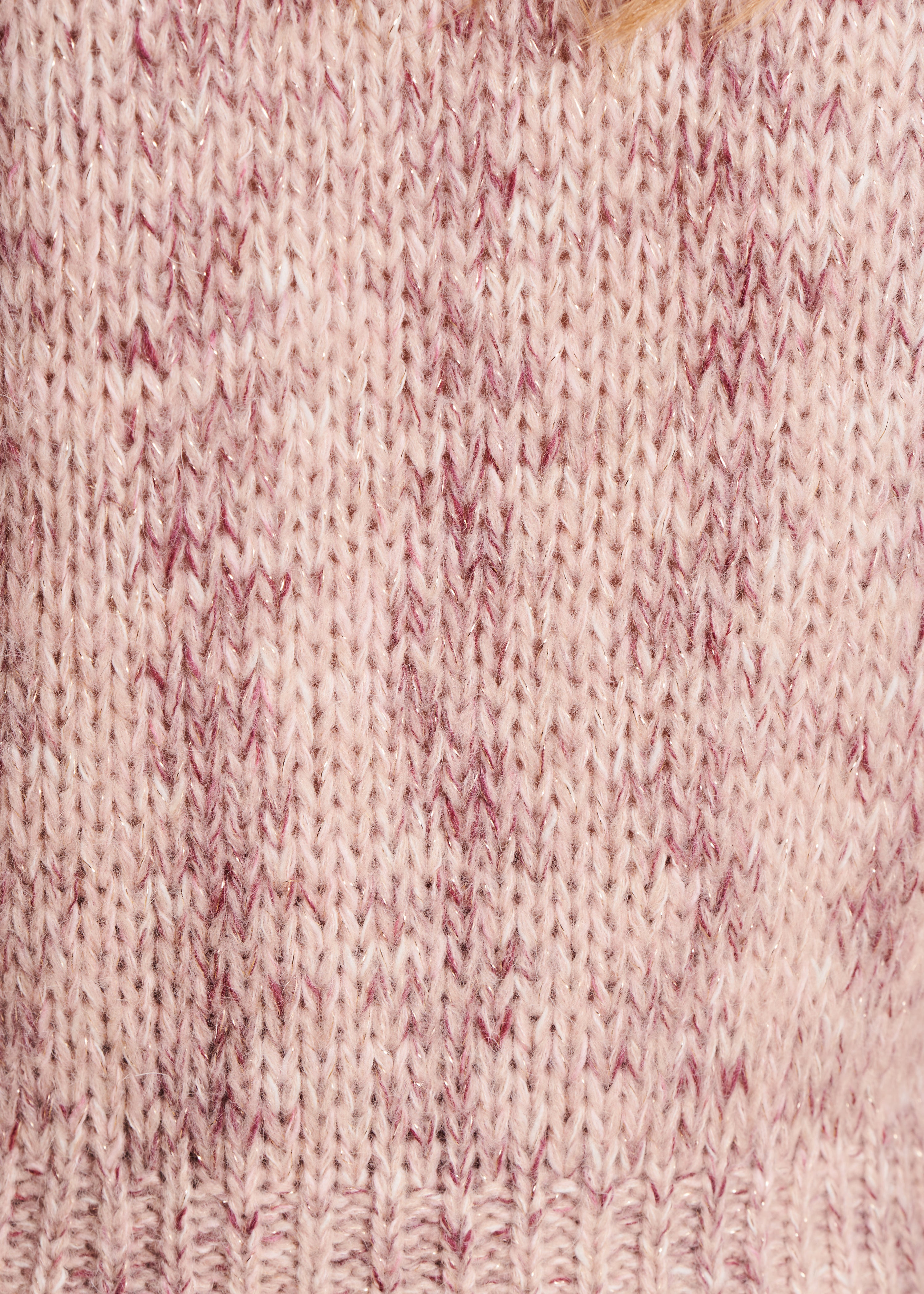 Pull rose pâle maille irisée en laine