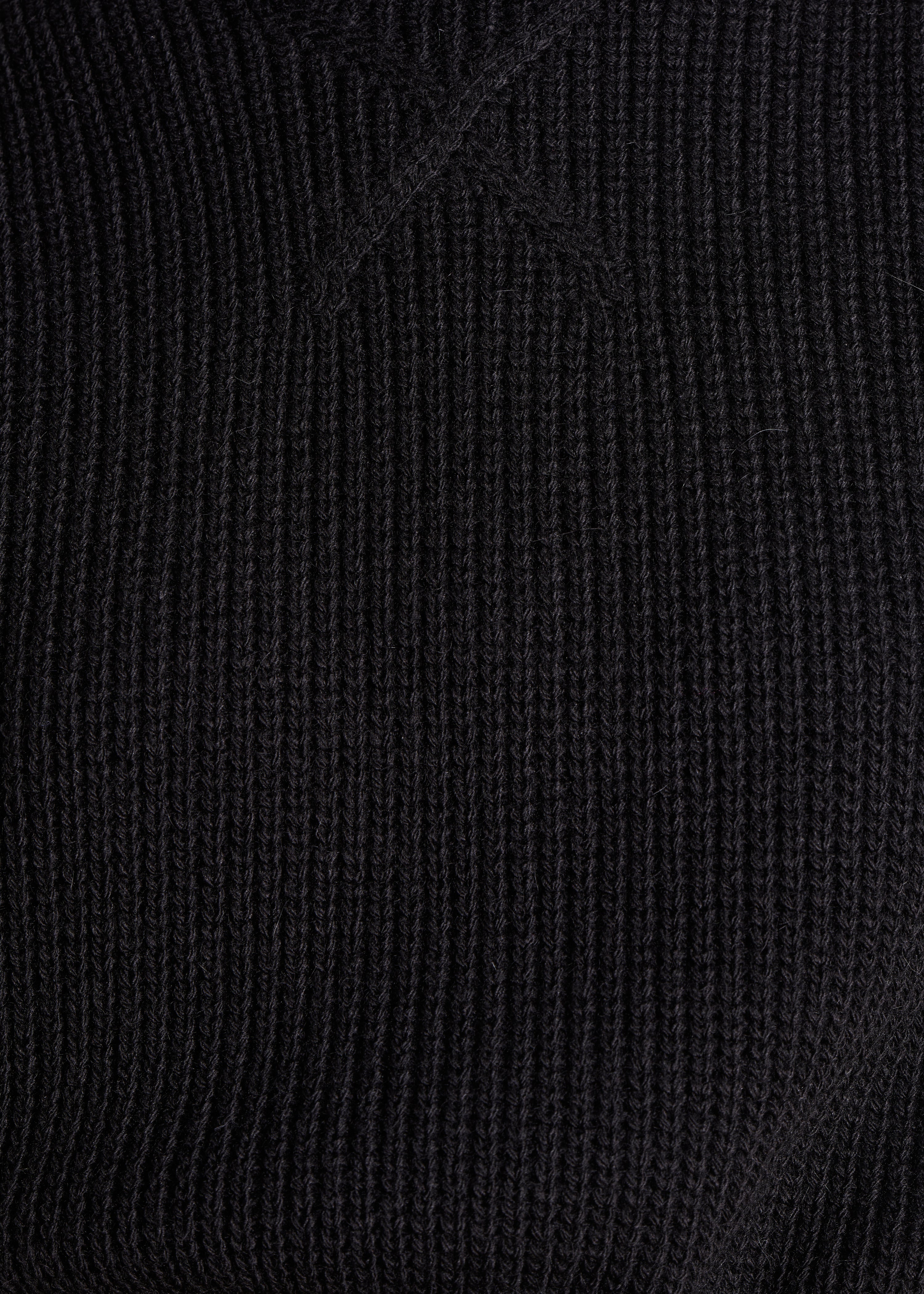 schwarz ärmelloser Rollkragenpullover