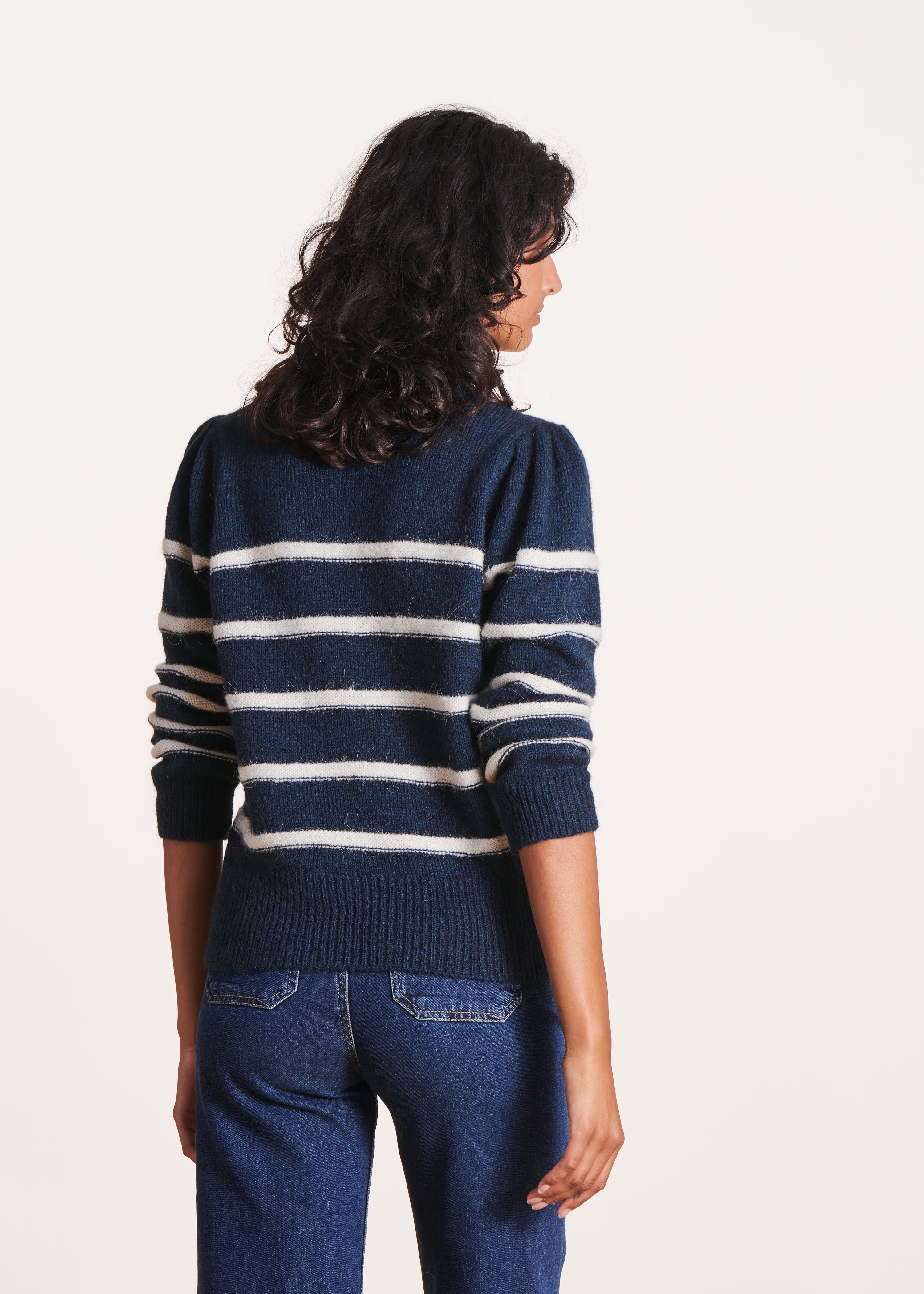 White striped sailor style sweater