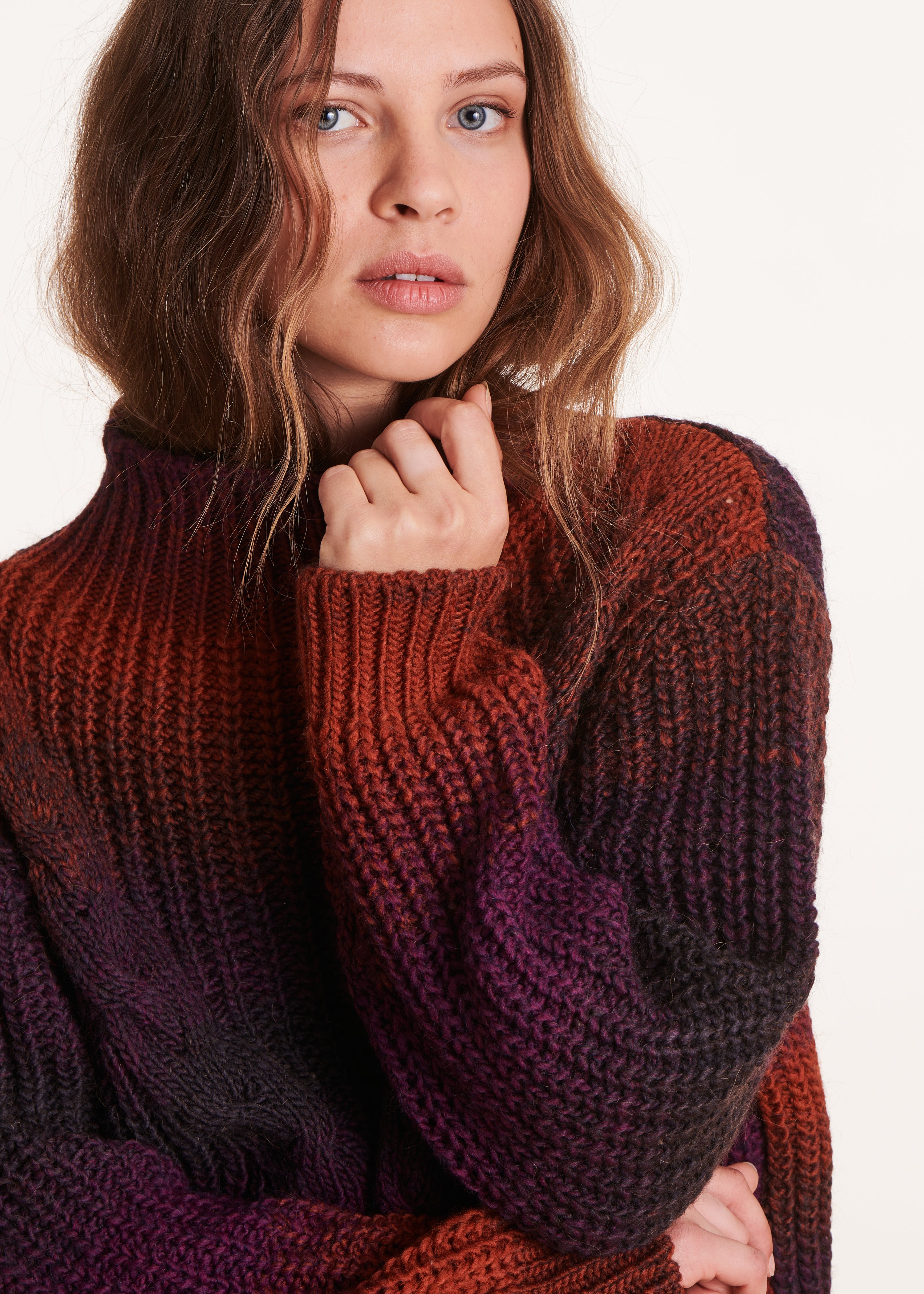 Plum high-neck sweater