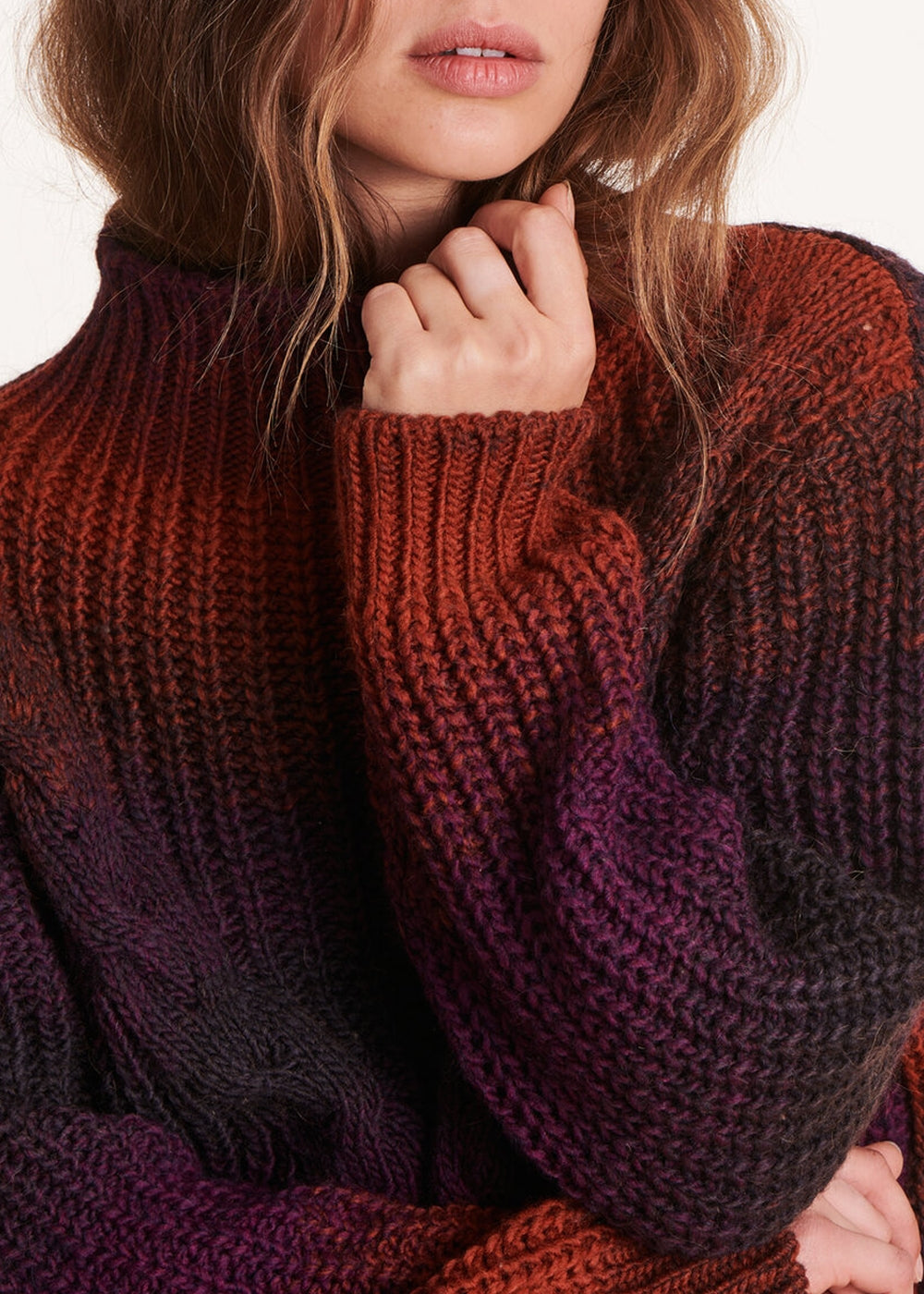 Plum high-neck sweater