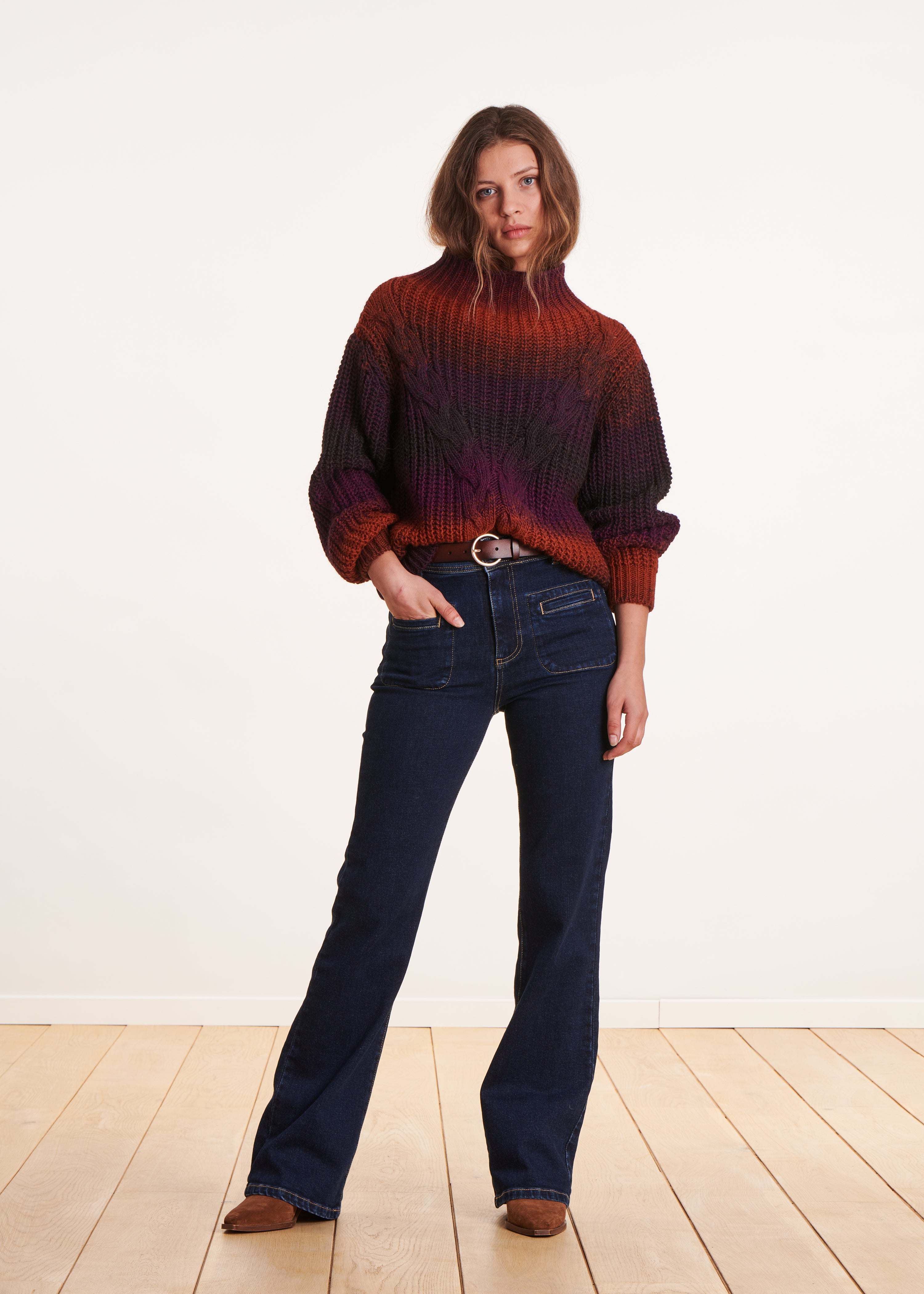 Plum high-neck sweater