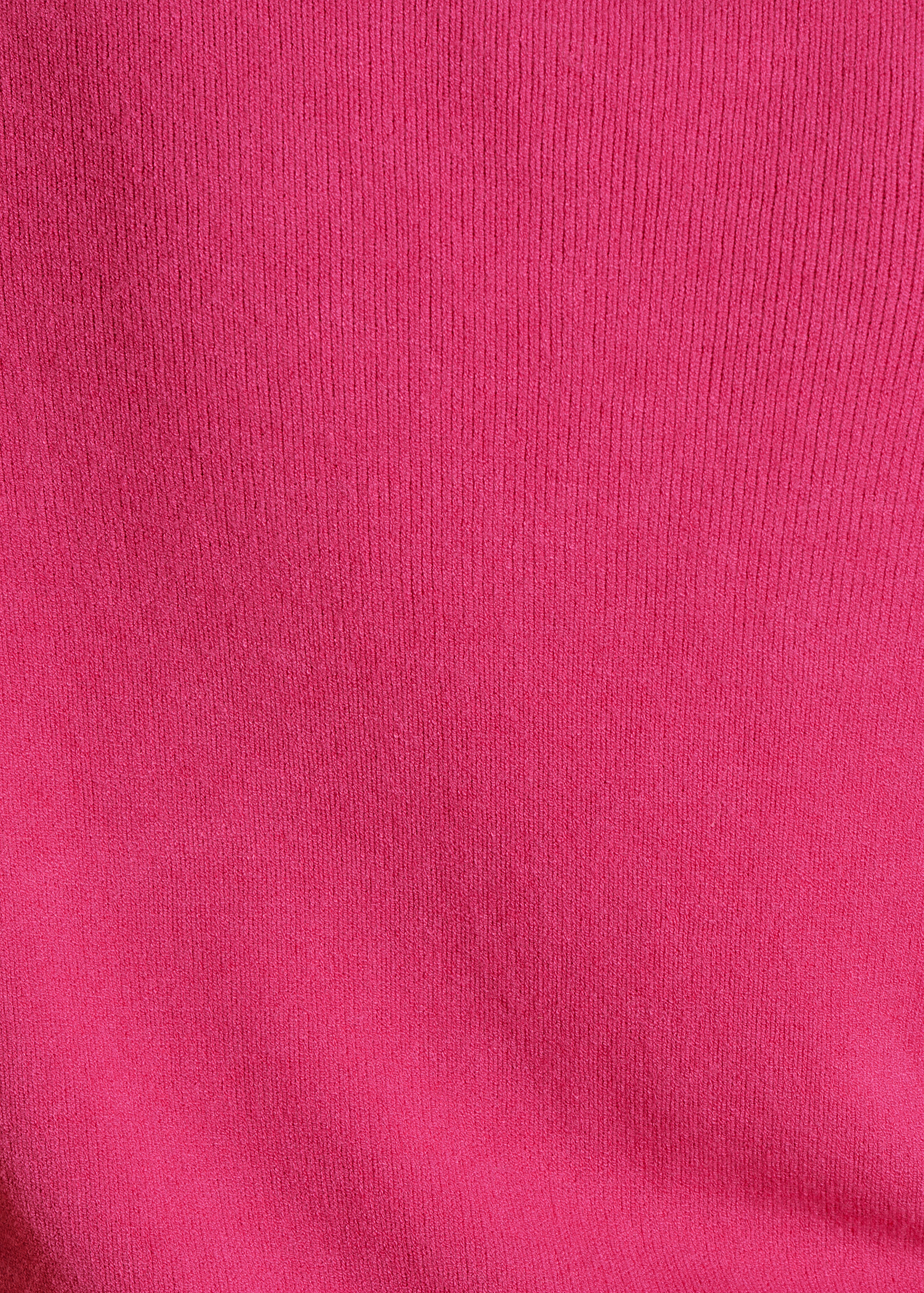 Gerade geschnittener Pullover mit V-Ausschnitt in Fuchsia-Pink